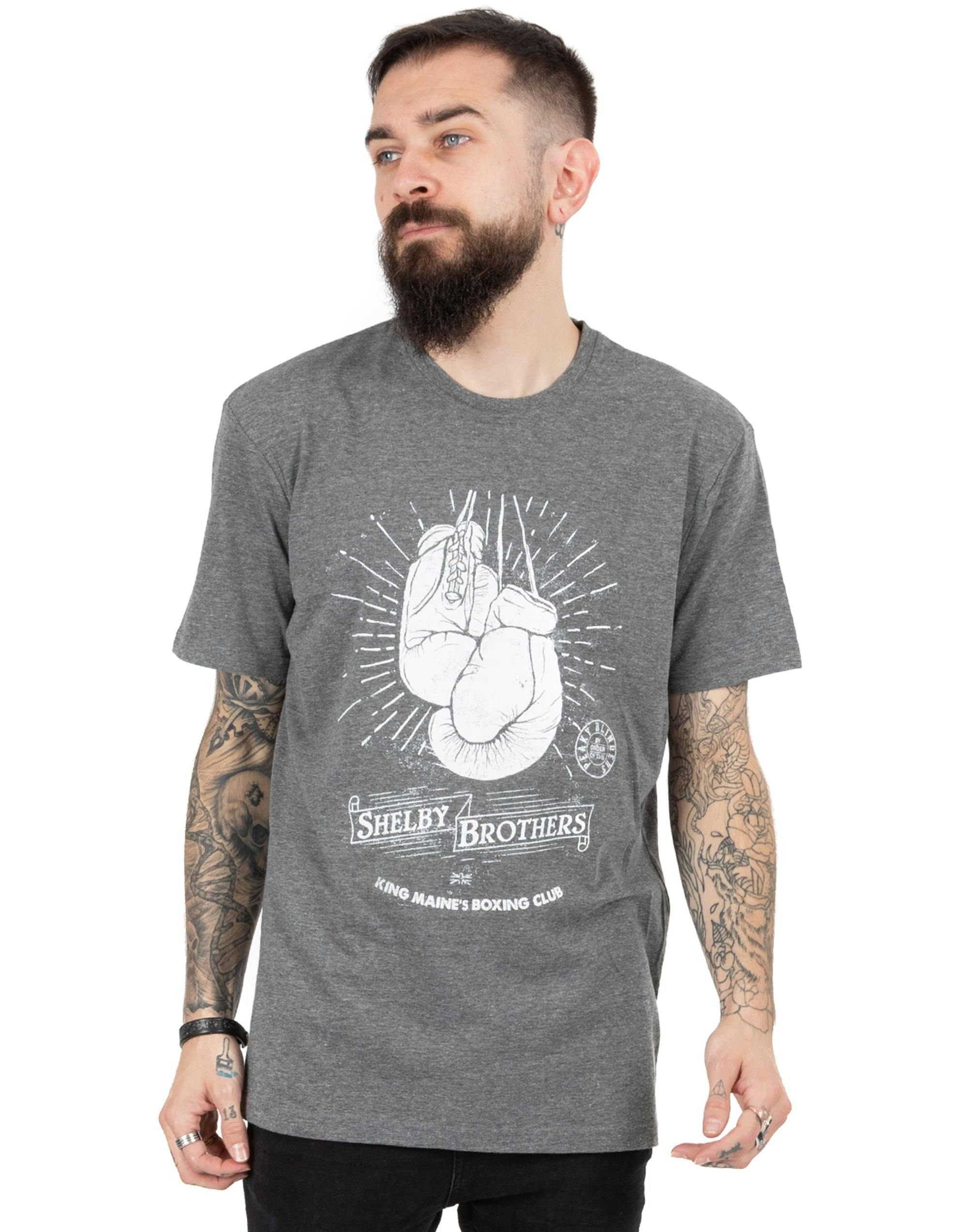 Vanilla Underground Men's Grey Peaky Blinders Shelby Brothers Short Sleeved T-Shirt - Large