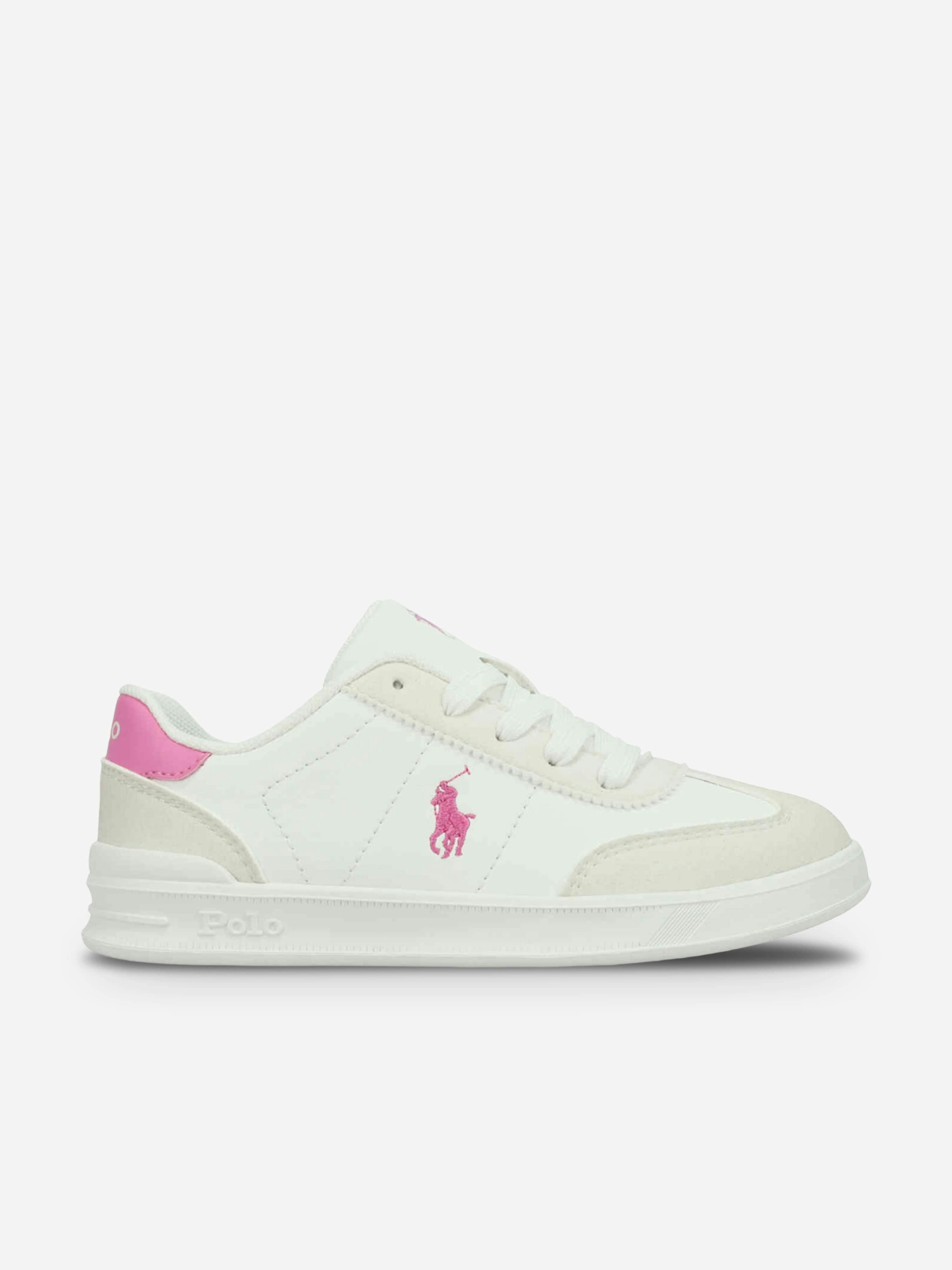 Ralph Lauren Kids Girls White Ralph Lauren Hollis Trainers In - Eu 36 Uk 4 Us 4.5