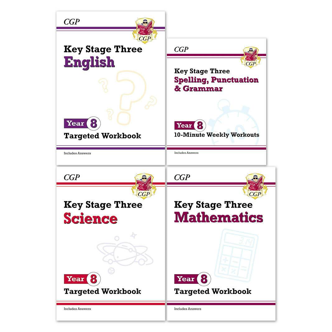 CGP KS3 Year 8 Targeted Workbook Bundle (Includes Answers) 4 Books Set - PB - Image 5