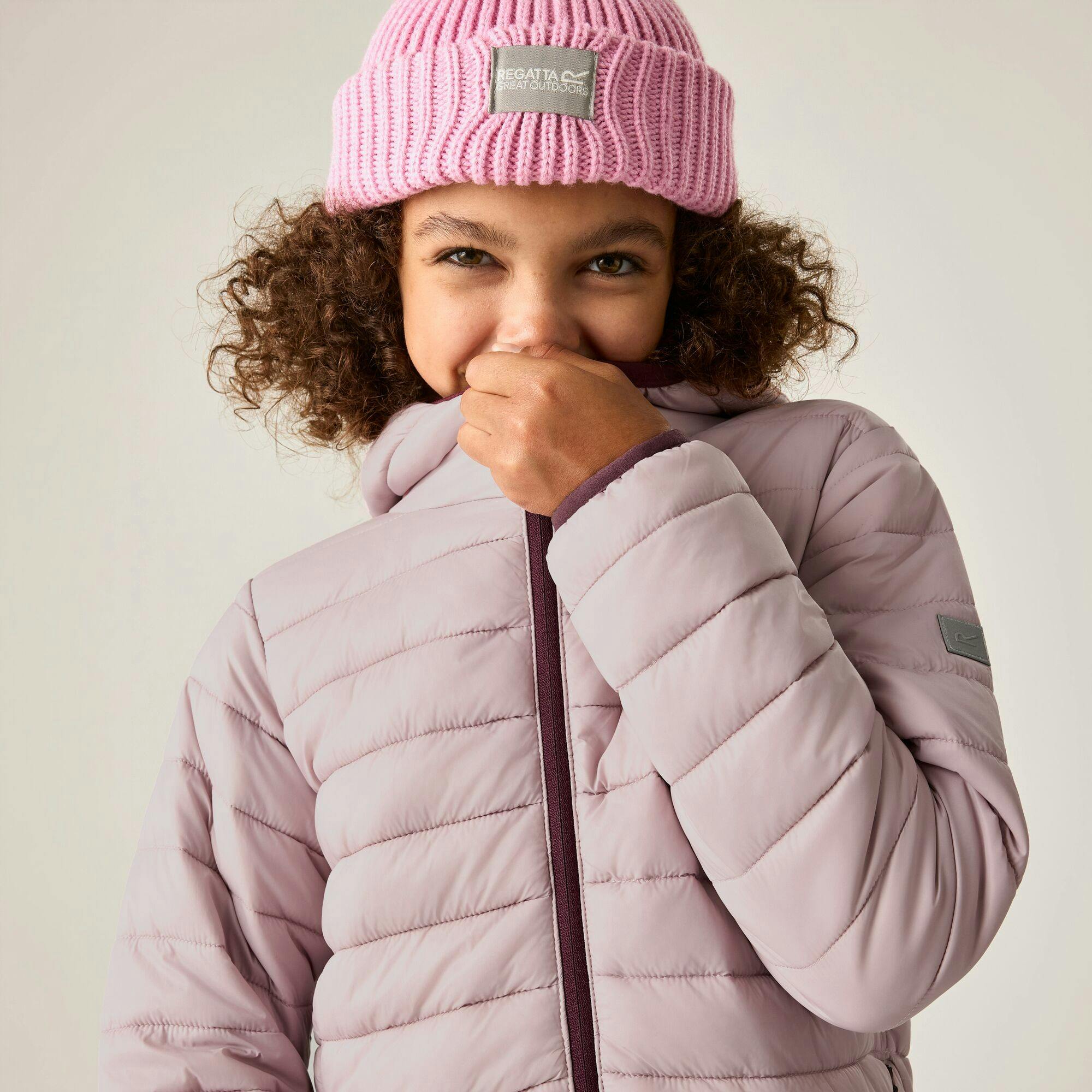 Regatta Lilac Kids Marizion Hooded Padded Jacket - Powder - 3-4 Years - Powder - 100% Polyamide