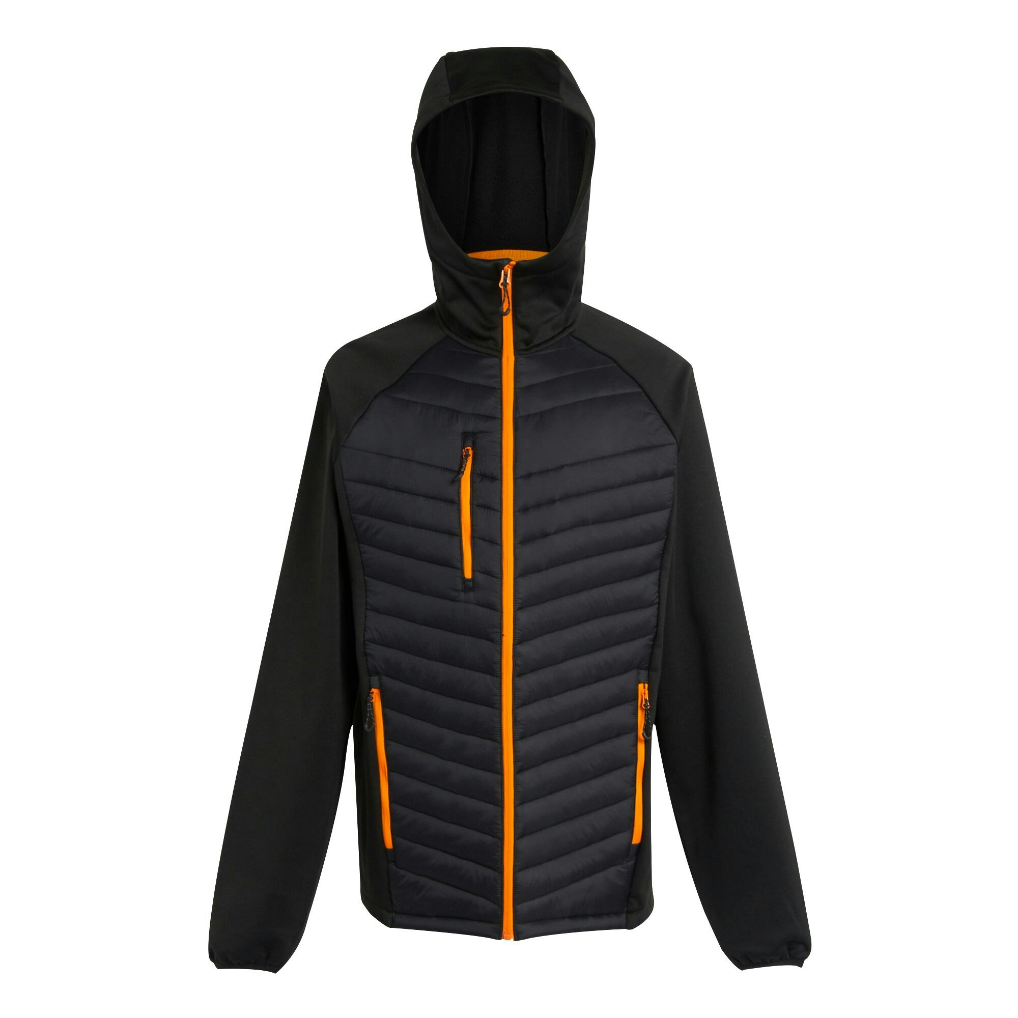 Regatta Men's Black/Orange Navigate Quilted Hybrid Jacket - Pop - Pop - Large