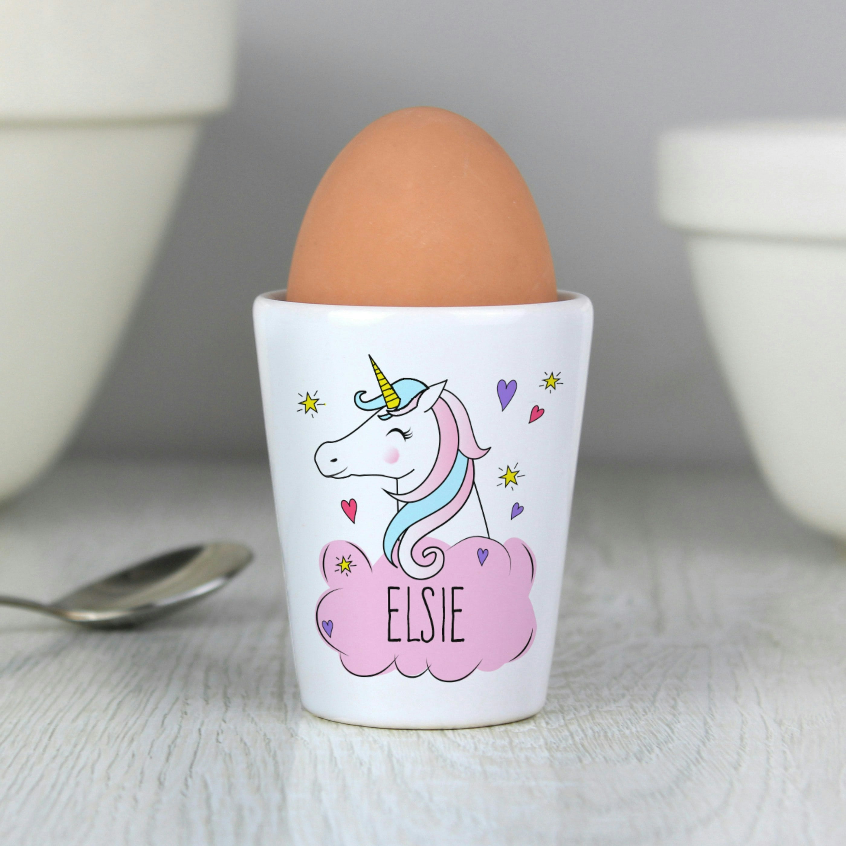 Rackhams Personalised Unicorn Egg Cup
