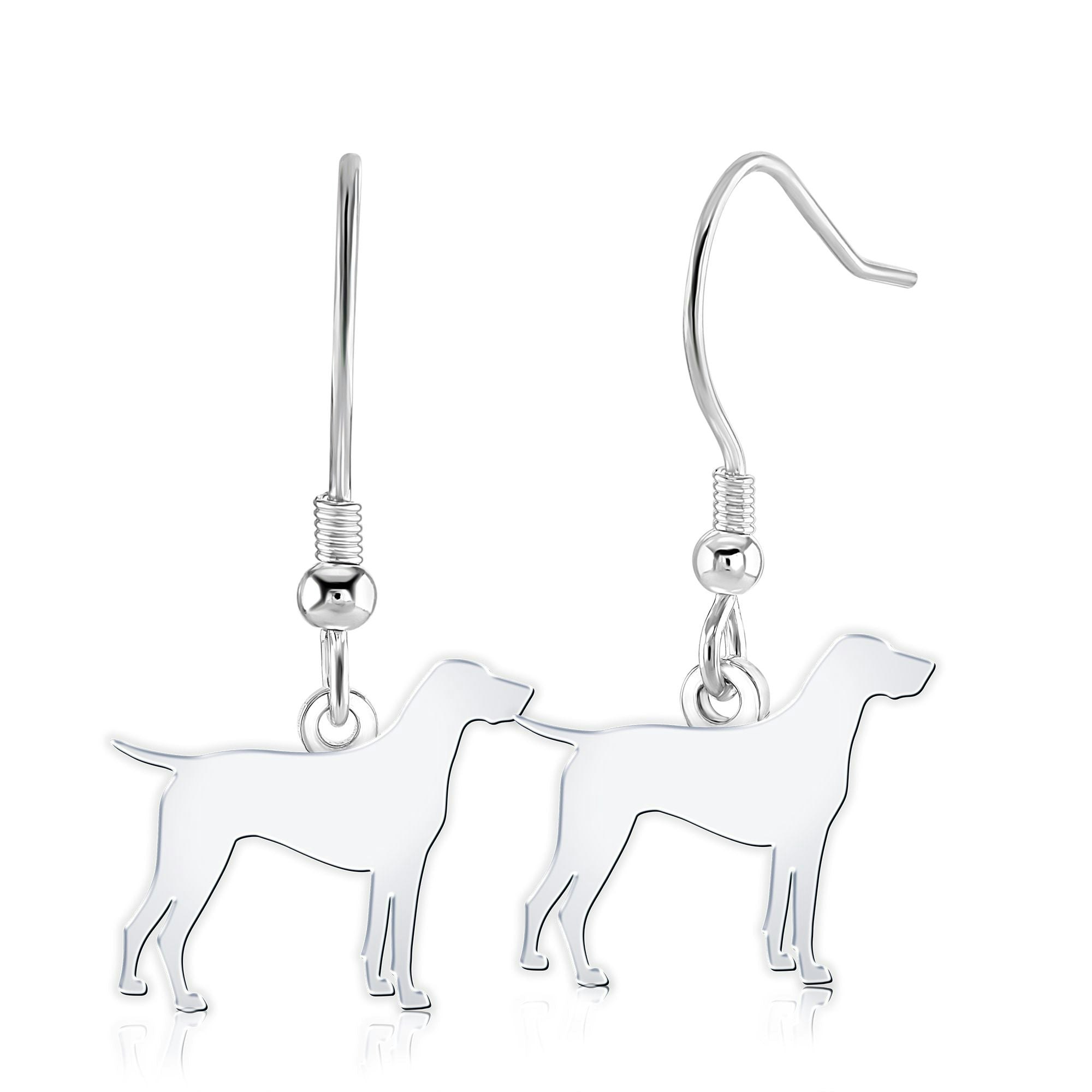 Mylee London Silver German Shorthaired Pointer Silhouette Earrings - No - Hook