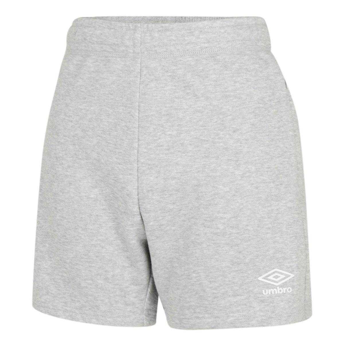 Umbro Women's Grey/White Club Leisure Shorts - Marl/ - Marl/ - Xs - 70% Cotton/30% Polyester