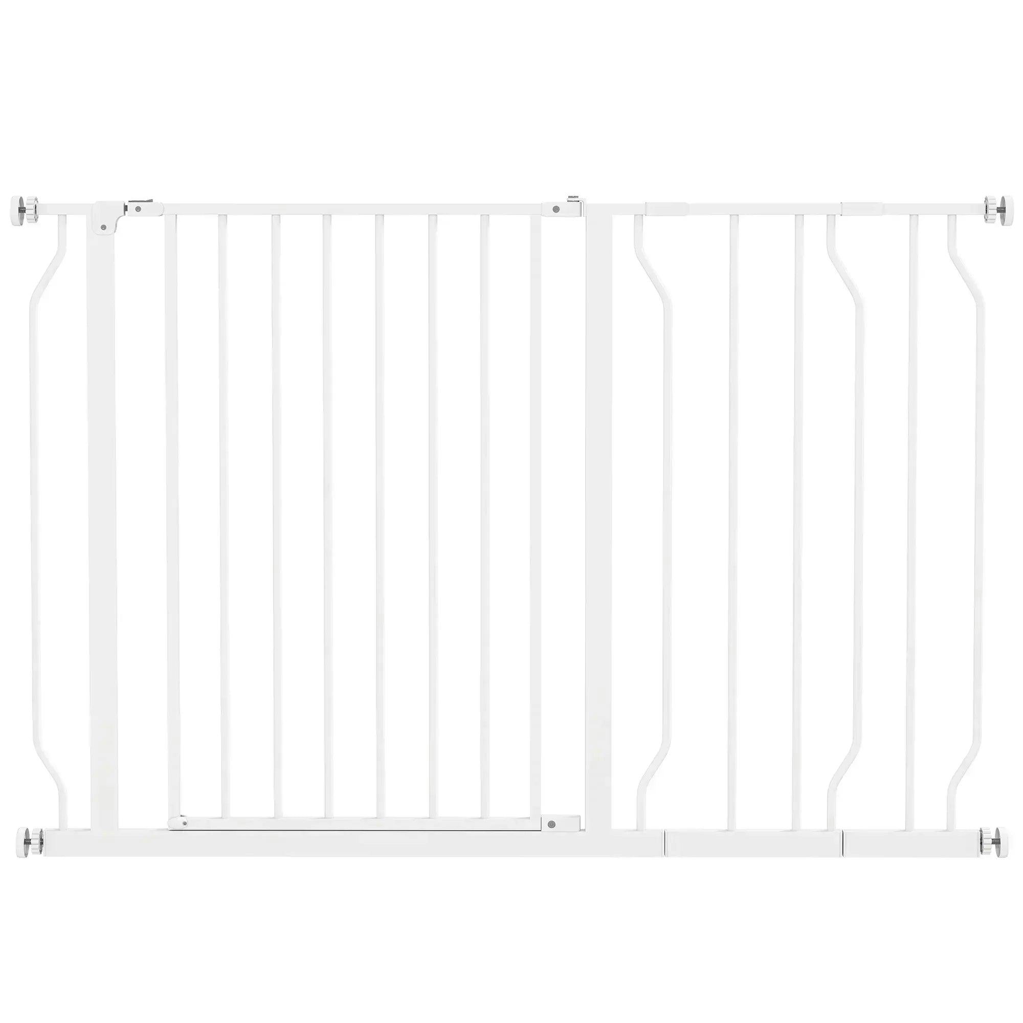 Dog Gate Wide Stair with Door Pressure Fit Cm White Safety Gates - Image 7