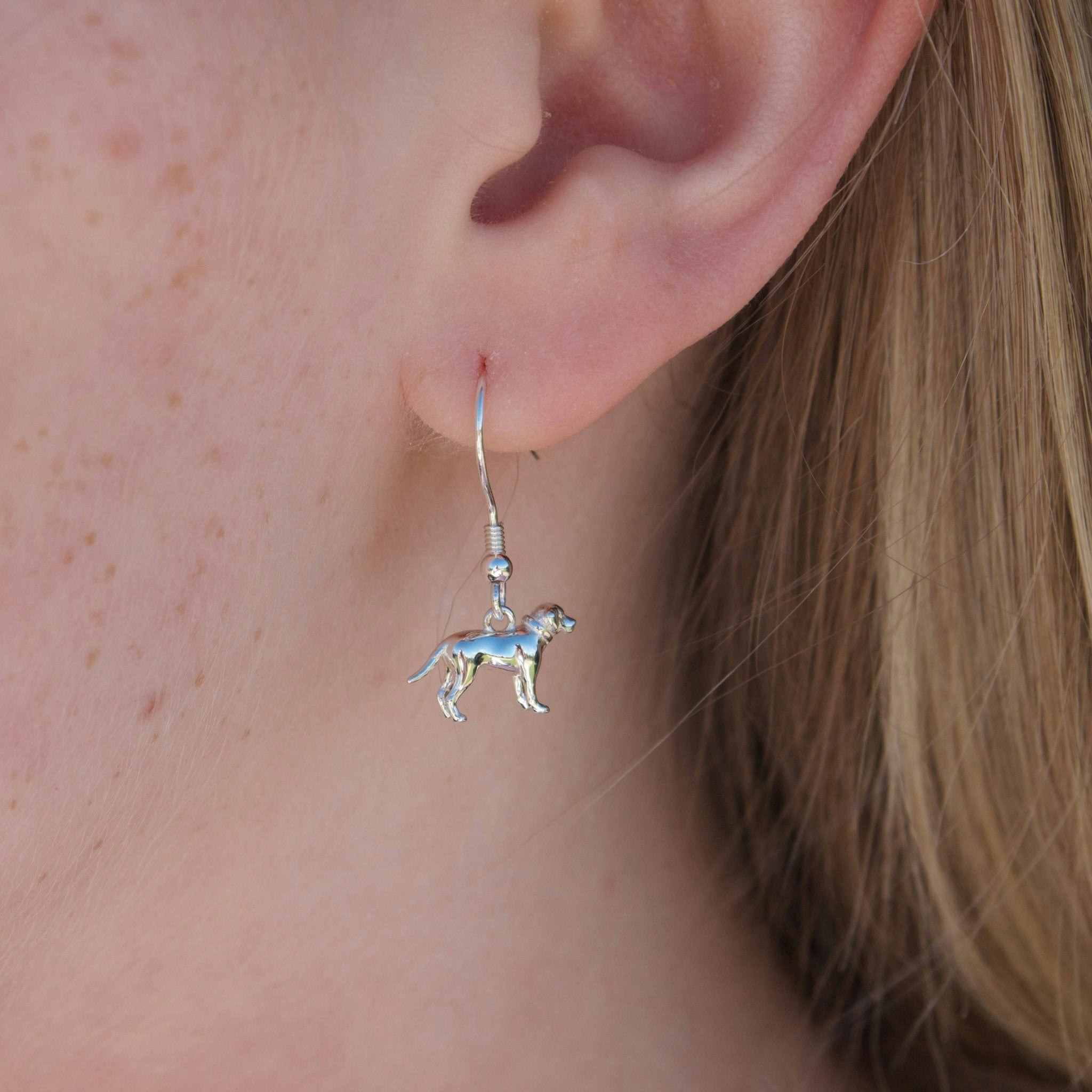 Mylee London Women's Silver Labrador Earrings - Yes - Hook
