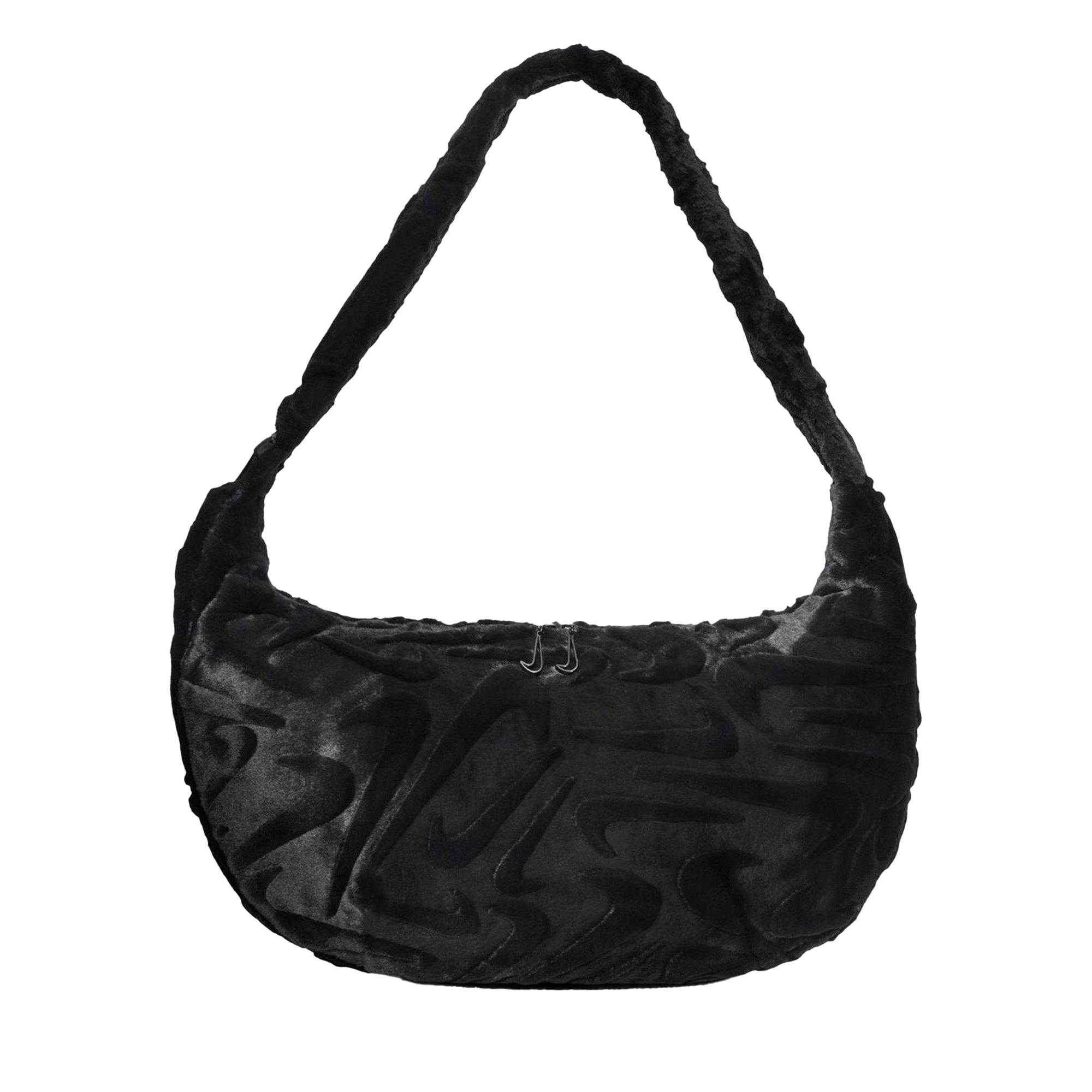 Nike Women's Black Textured Faux Fur Handbag - One Size - 100% Mixed