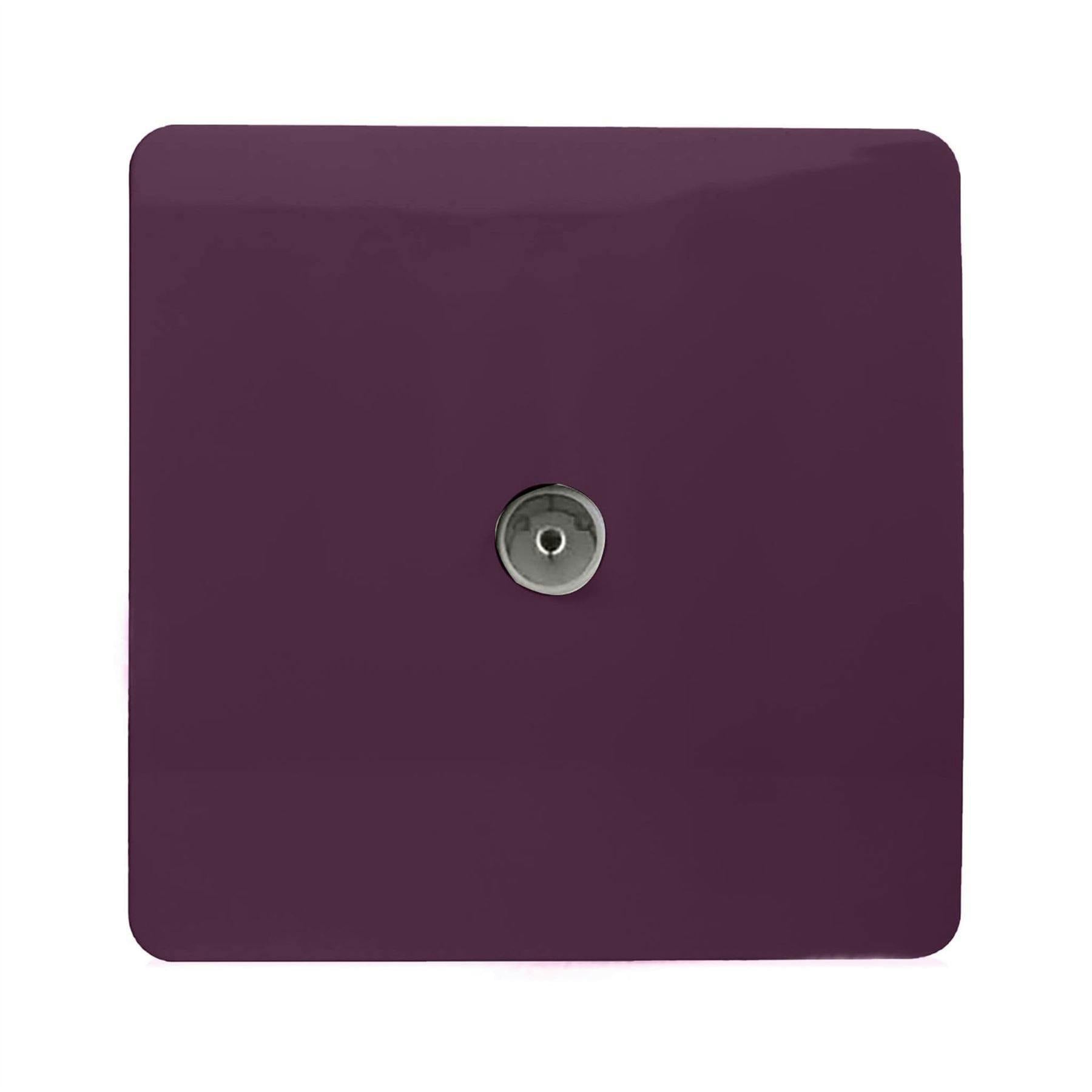 Trendi Switch 1 Gang Female Co-Axial Television Socket - Plum Purple - Image 5