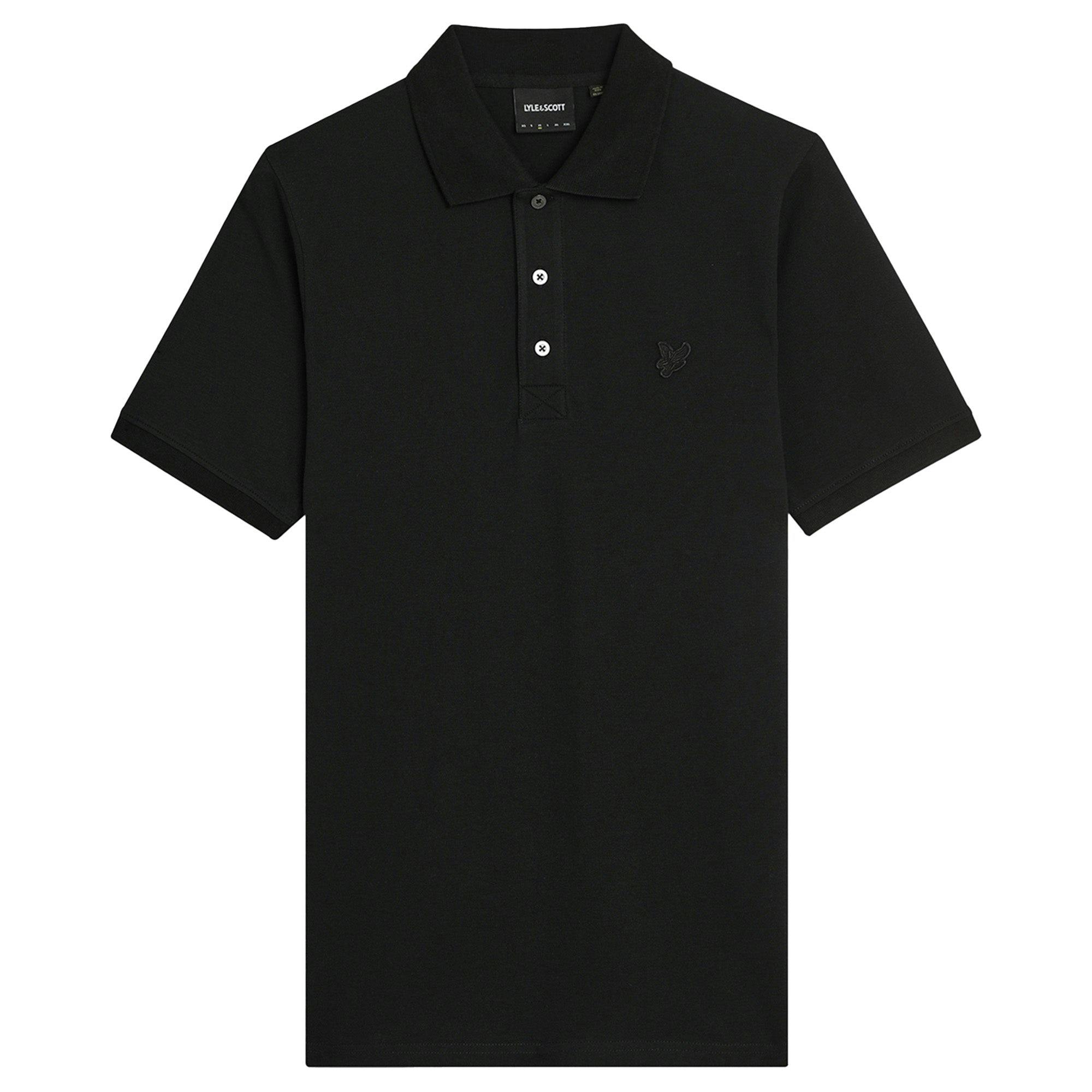 Lyle & Scott Black Tonal Superfine Polo Shirt - Jet - Small