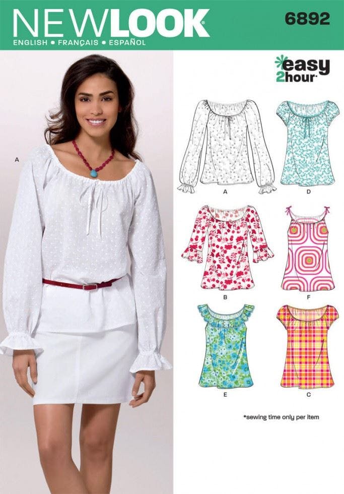 New Look Women's Top Sewing Pattern 6892 Size 6-16 - Image 5