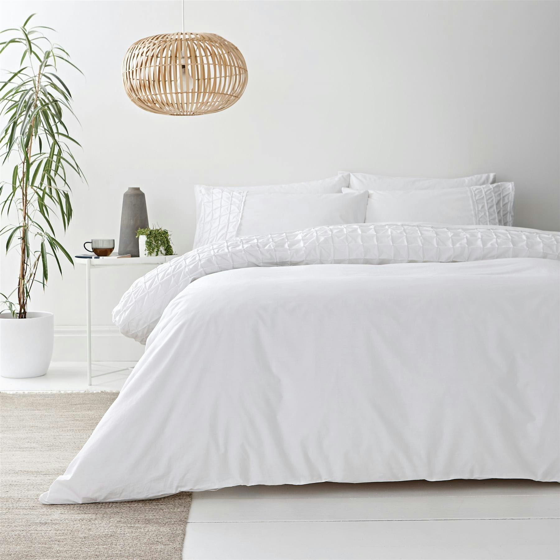 Rackhams White Origami Duvet Cover Set - Cotton - Single