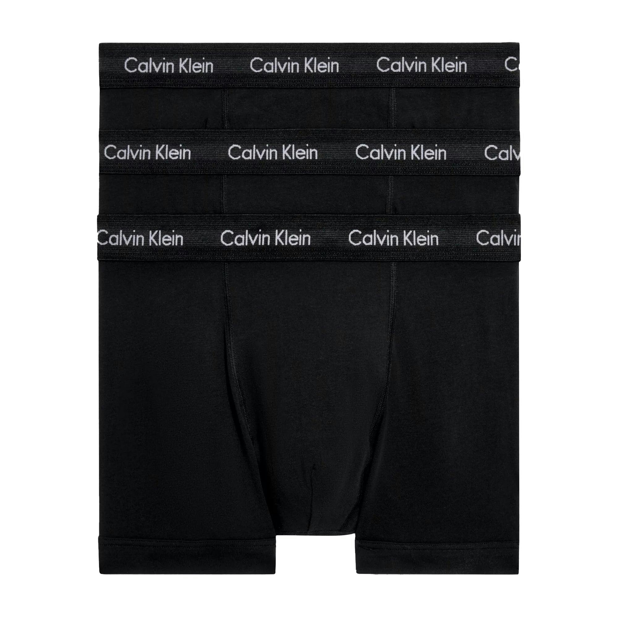 Calvin Klein Black 3 Pack Cotton Stretch Trunks - /Black/ - Small
