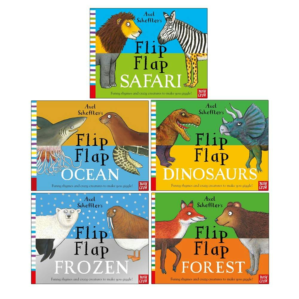 Nosy Crow Axel Scheffler's Flip Flap Series 5 Books Collection Set - Safari, Ocean, Dinosaurs, Frozen, Forest - Hardback - Ages 3-5 - Silly Mix-And-Match - Image 14