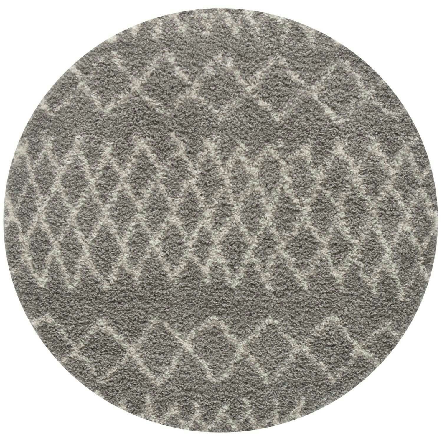 Rackhams Grey Moroccan Shaggy Rug | 910 - Ø 120 Cm