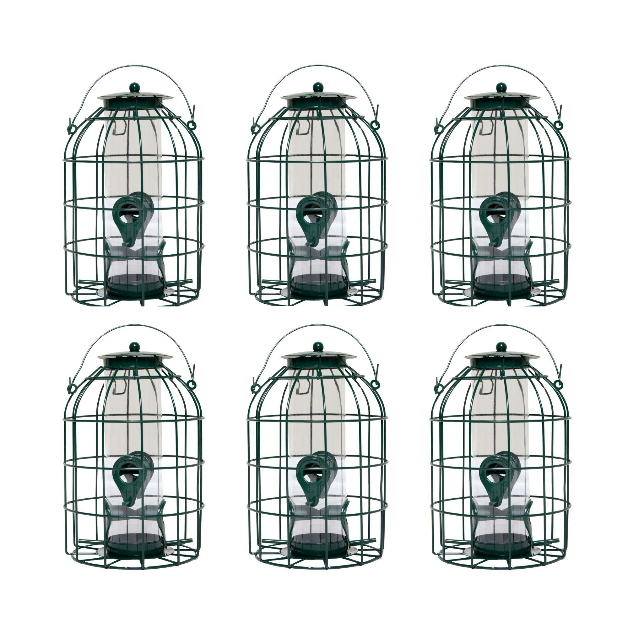 Rackhams Pack Of 6 Wild Bird Seed Feeder Cage With Squirrel Guard