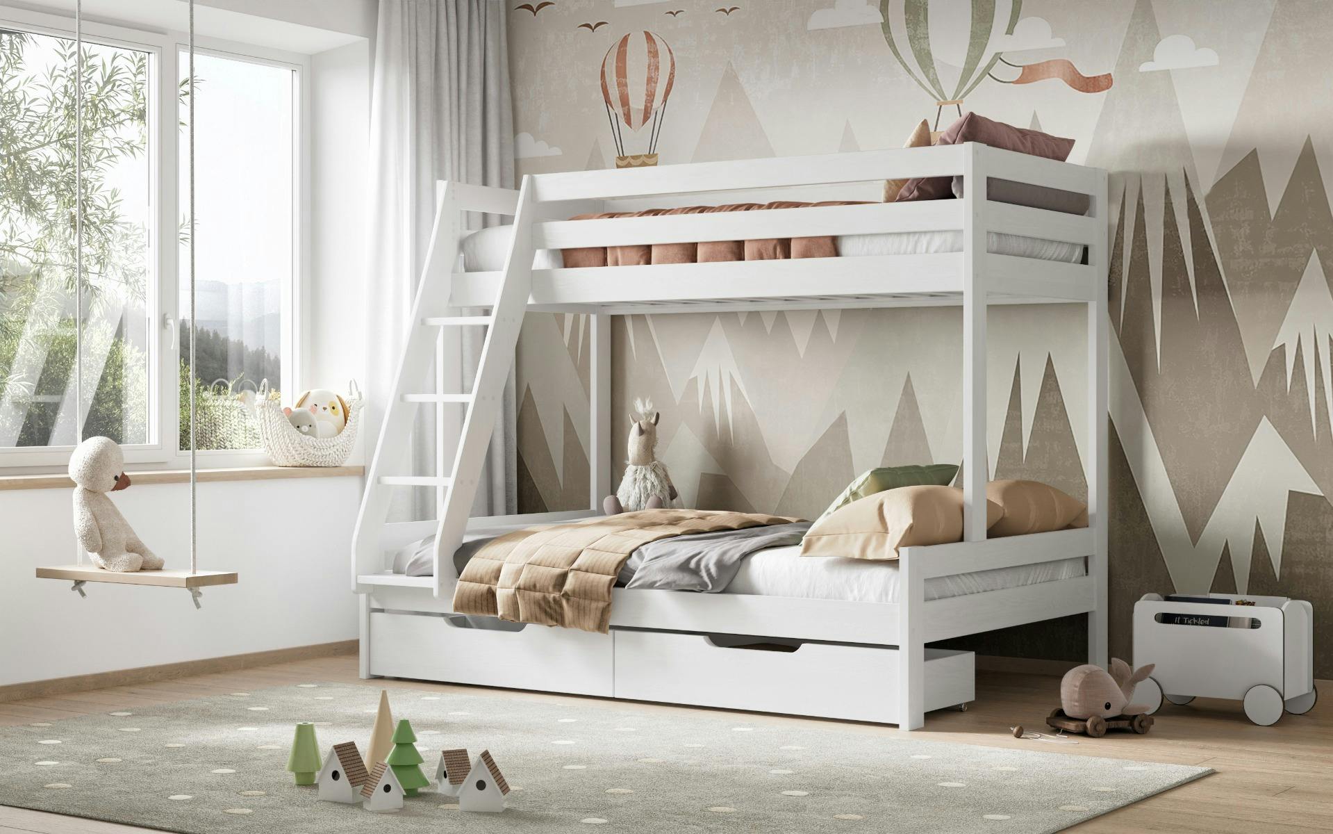 B&Q - Noomi Nora Triple Wooden Bunk BedWhite - Image 2