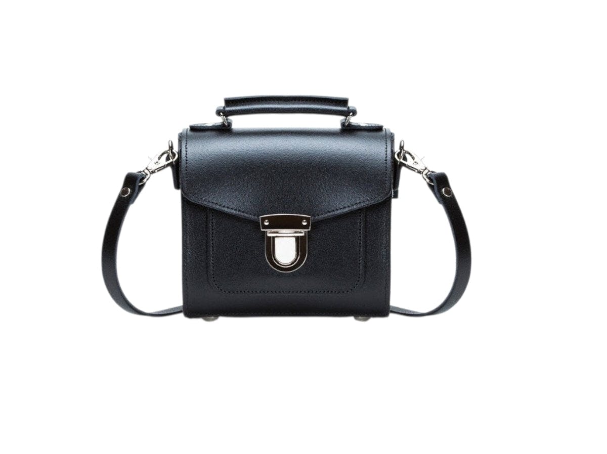 Zatchels Black Handmade Leather Sugarcube Handbag - Plus
