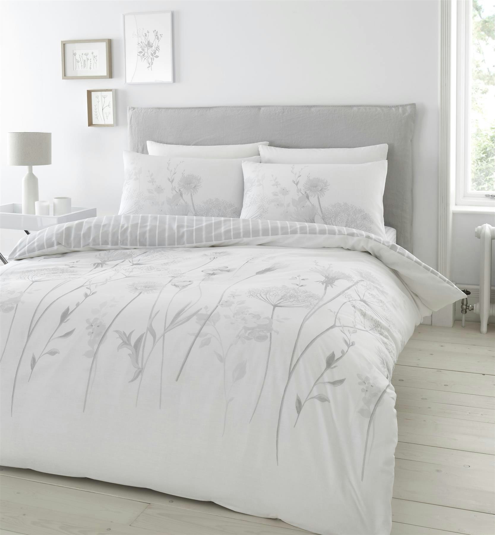 Rackhams White Meadowsweet Floral Duvet Cover Set - Polycotton - King