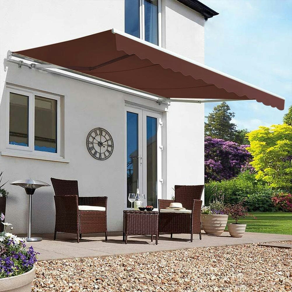 Rackhams Red 6Ft/ 8Ft/ 9Ft/ 11Ft/ 13Ft Outdoor Retractable Patio Manual Shelter Awning Canopy For Window And Door - 6Ft