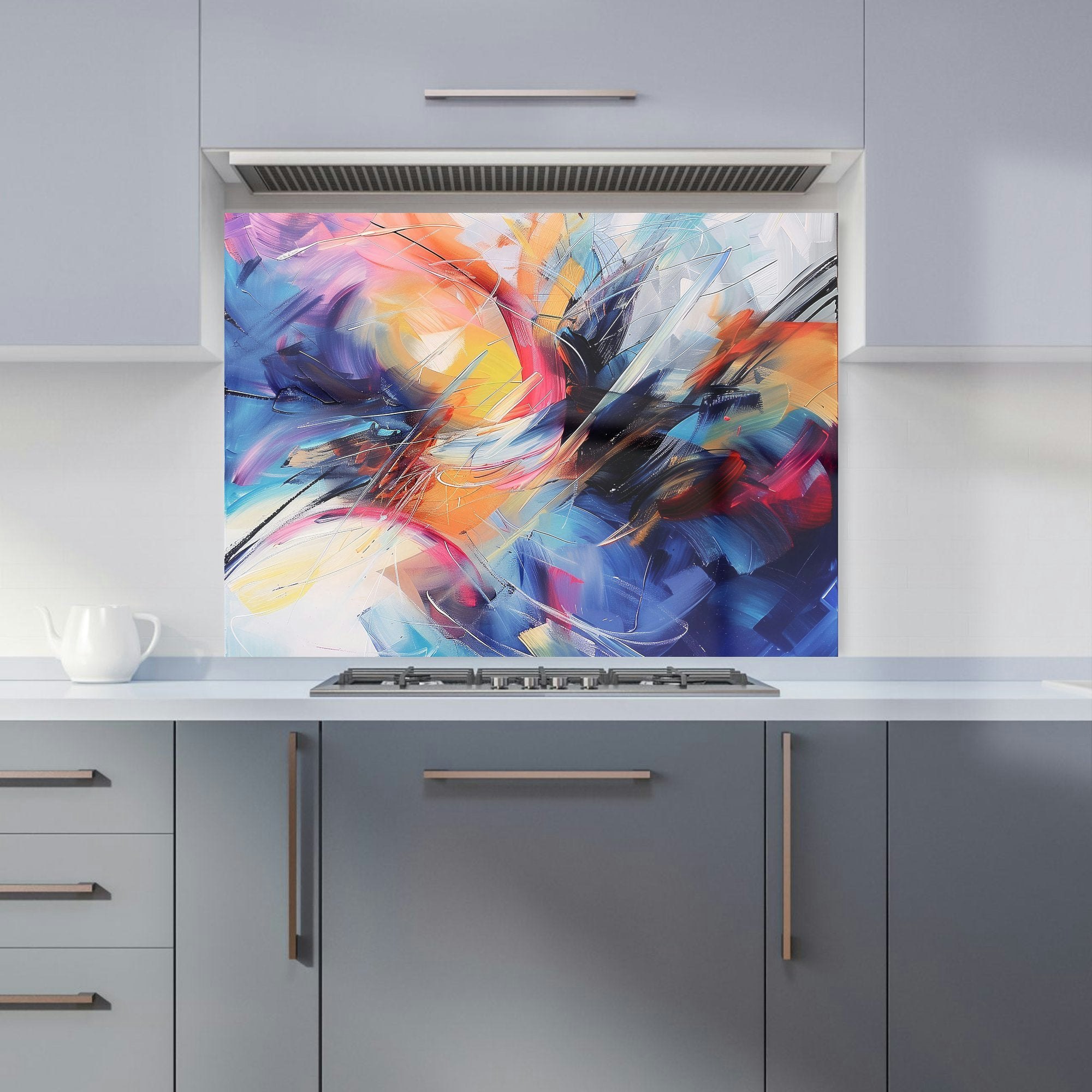 Warren Reed - Designer Serene Explosion: Calm Amidst Colours Kitchen Splashback - W900mm X H650mm