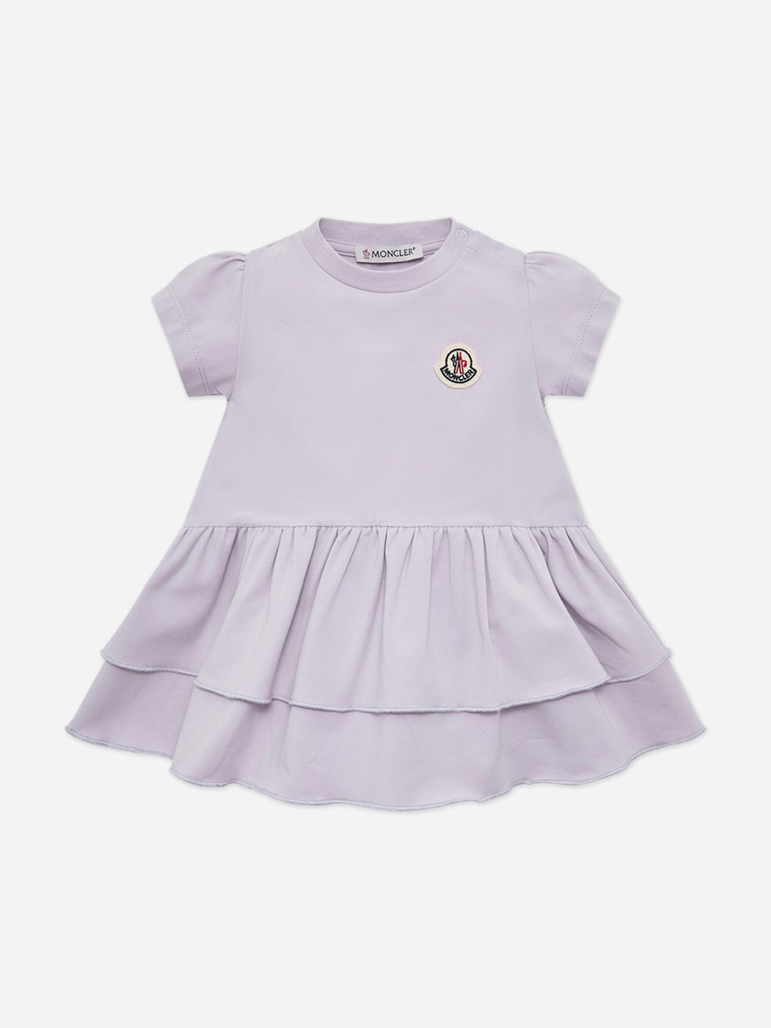 Moncler Enfant Women's Purple Baby Girls Logo Jersey Dress In - 18 - 24 Mths