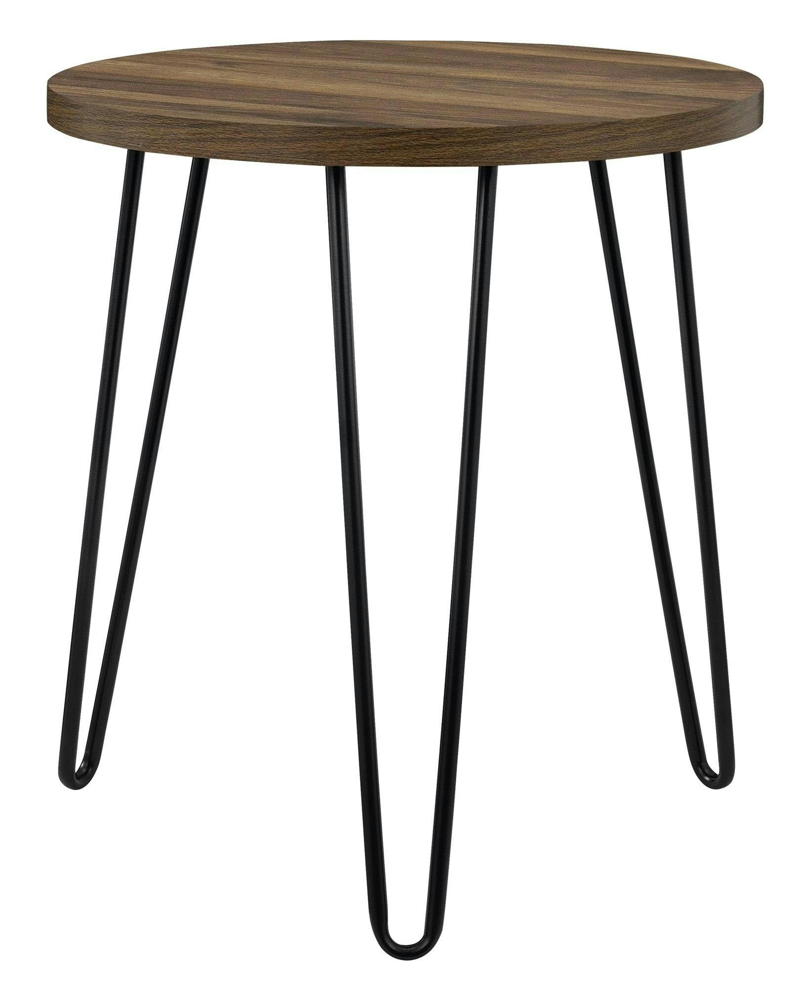 Rackhams Brown Owen Retro Round End Table Walnut