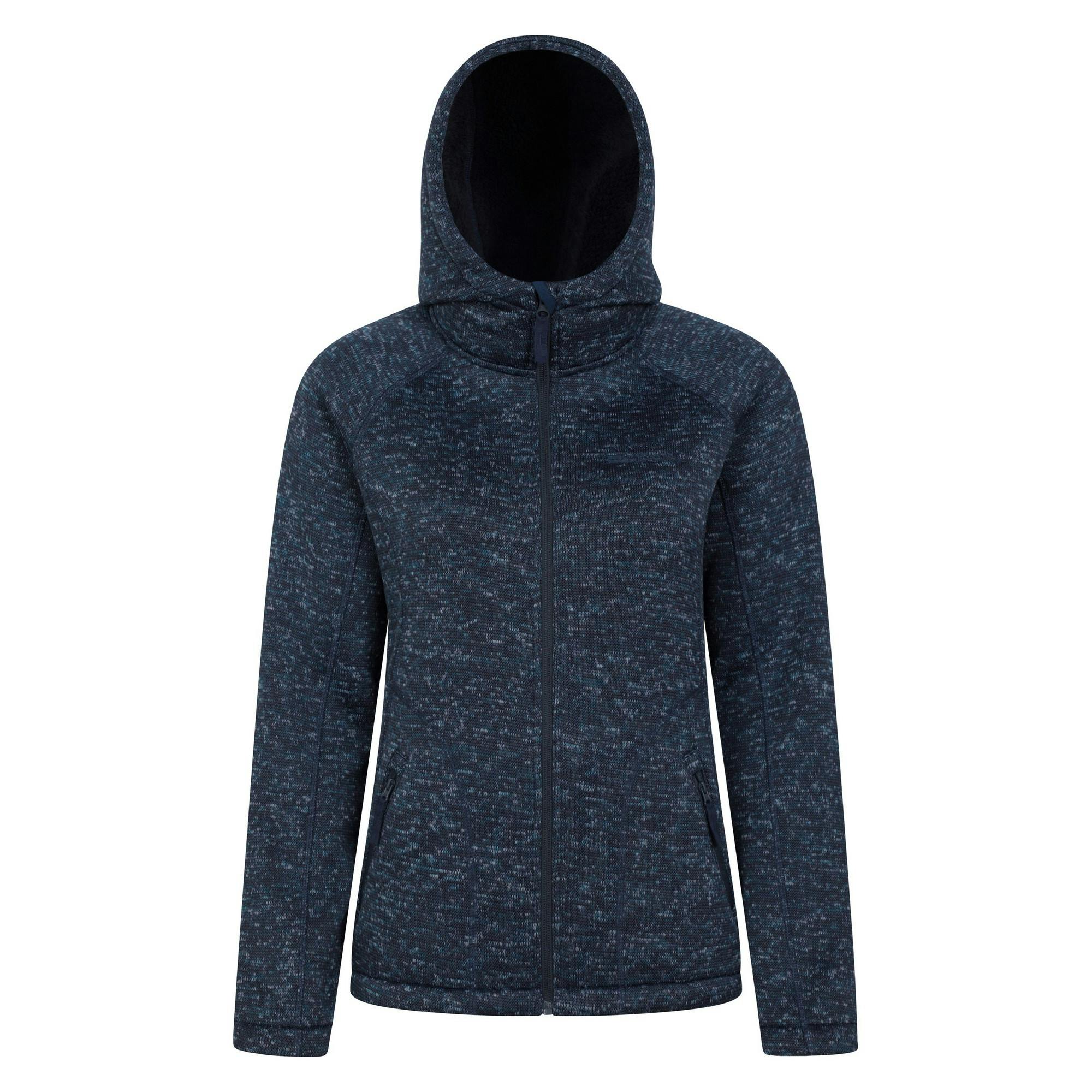 Mountain Warehouse Women's Nevis Faux Fur Lined Full Zip Hoodie - Navy - Navy - 20 Uk - 100% Polyester
