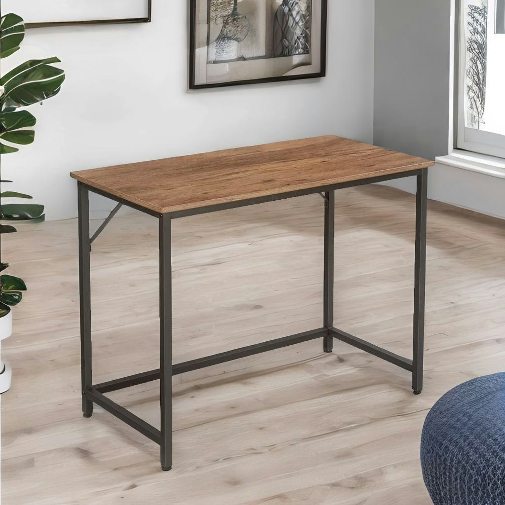 Rackhams Brown Industrial Computer Desk Home Office Workstation Rustic