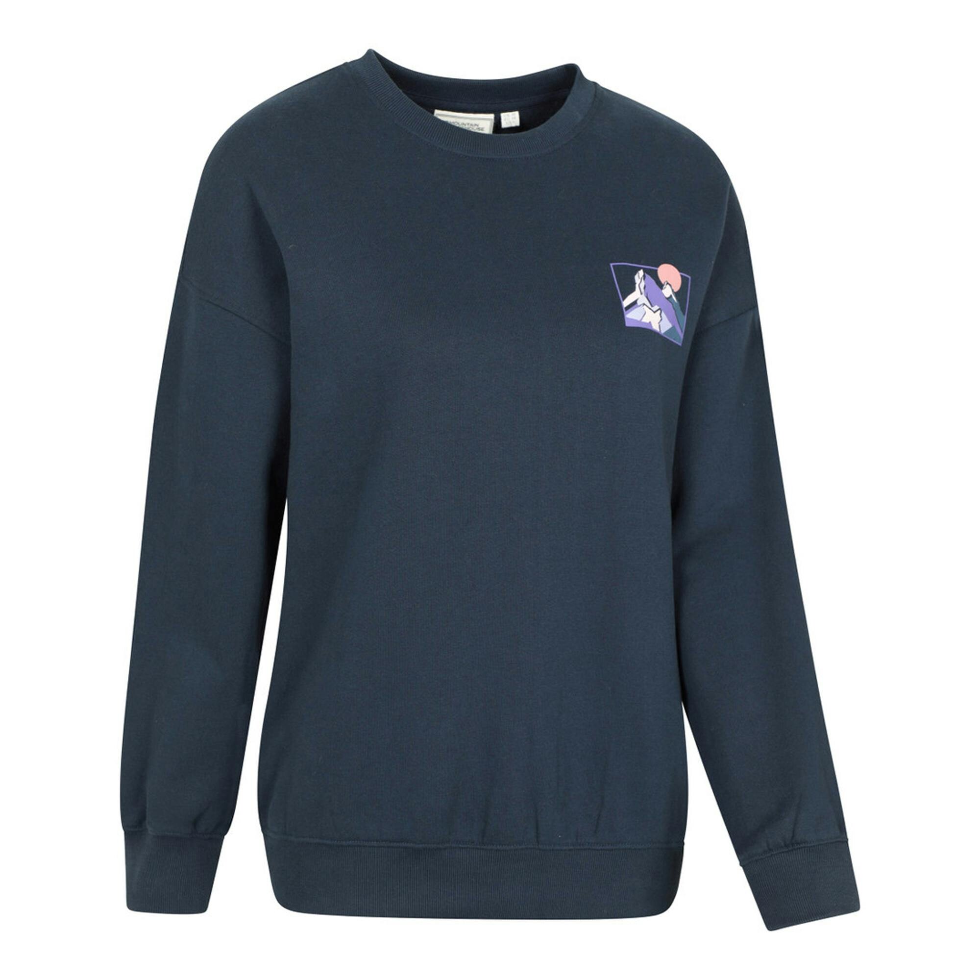 Mountain Warehouse Women's Dark/Blue Text Relaxed Fit Jumper - 8 Uk - 60% Cotton/40% Polyester