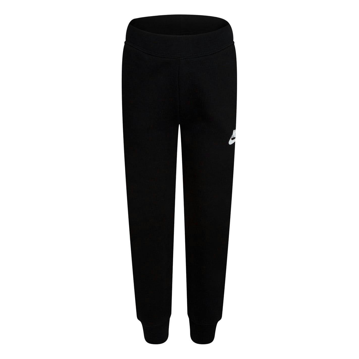 Nike Girls Black Fleece Logo Jogging Bottoms - 3-4 Years - 100% Mixed