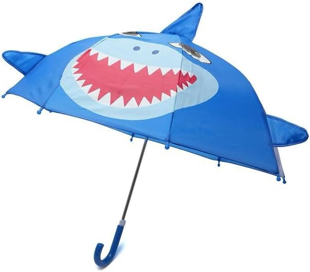 Kav Boys Kids Transparent School Umbrella And Girls - Sweet, Beautiful, Lightweight Design Dome Parasol For Your Child - Shark