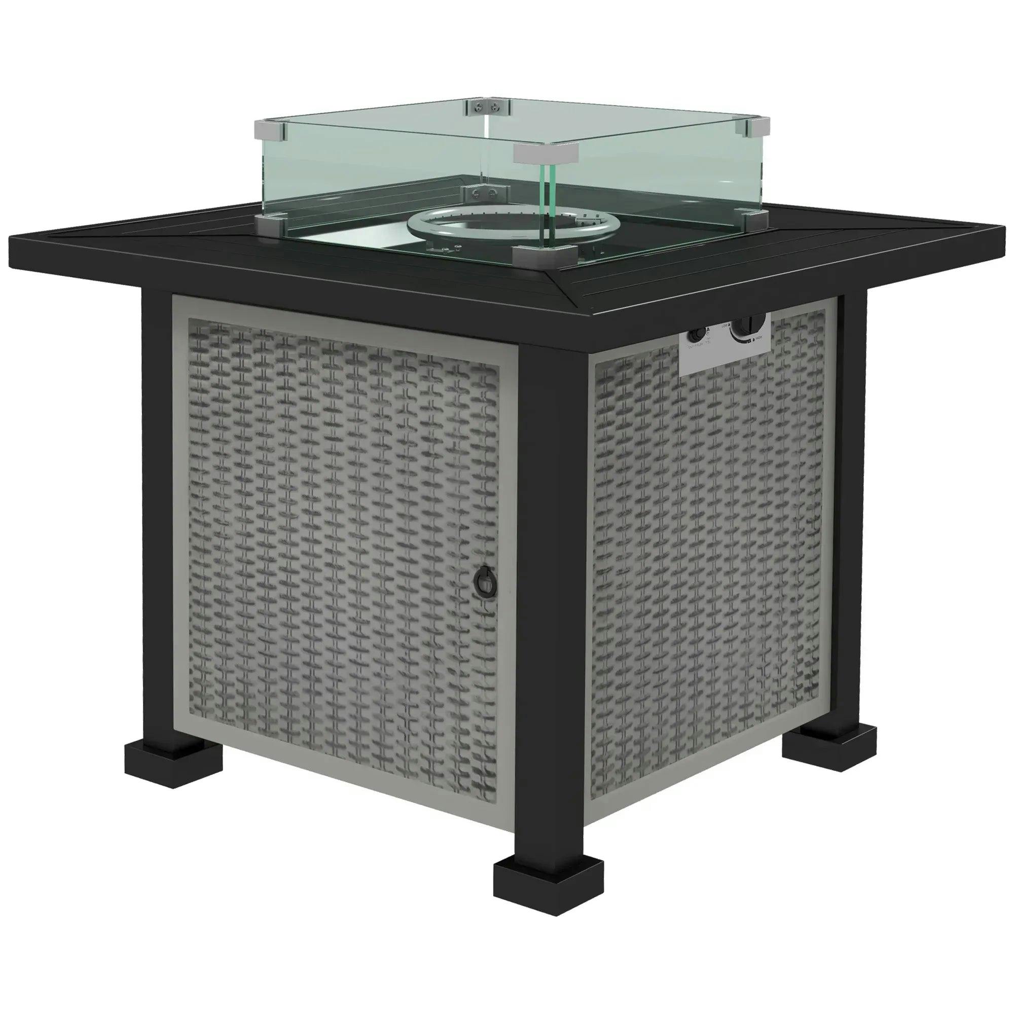 Rackhams Grey 81 X 81Cm 50,000 Btu Gas Fire Pit Table