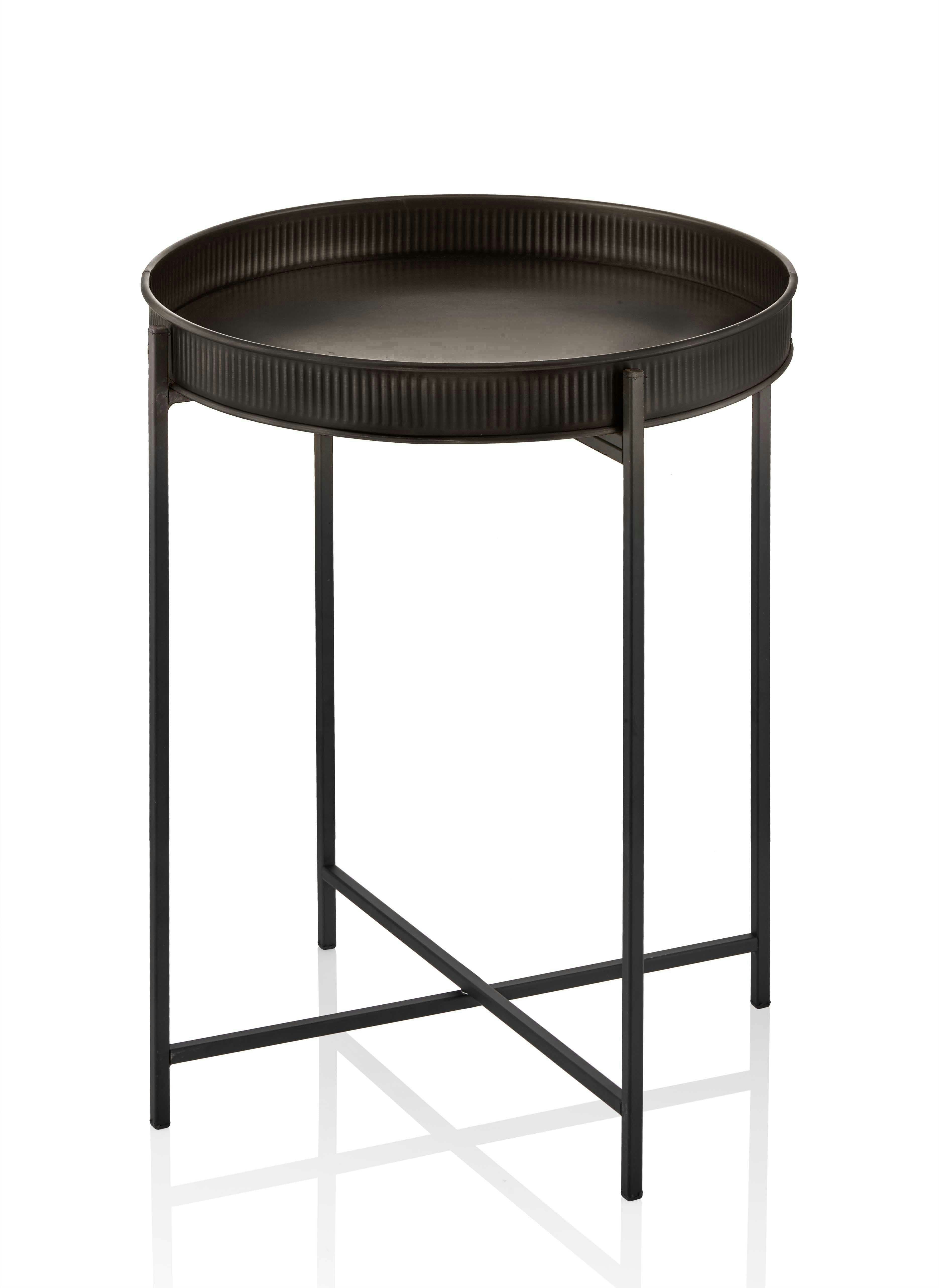 Rackhams Black Round Side Table 41Cm