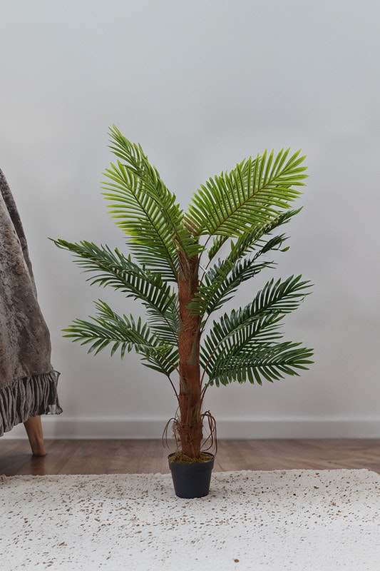 Living And Home Green 120Cm Artificial Palm Tree Potted For Garden, Office & Home Decor