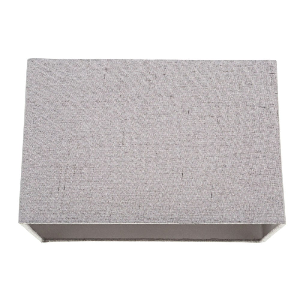 Happy Homewares Grey Modern And Sleek Stitch Linen Fabric Rectangular Lamp Shade With Lining