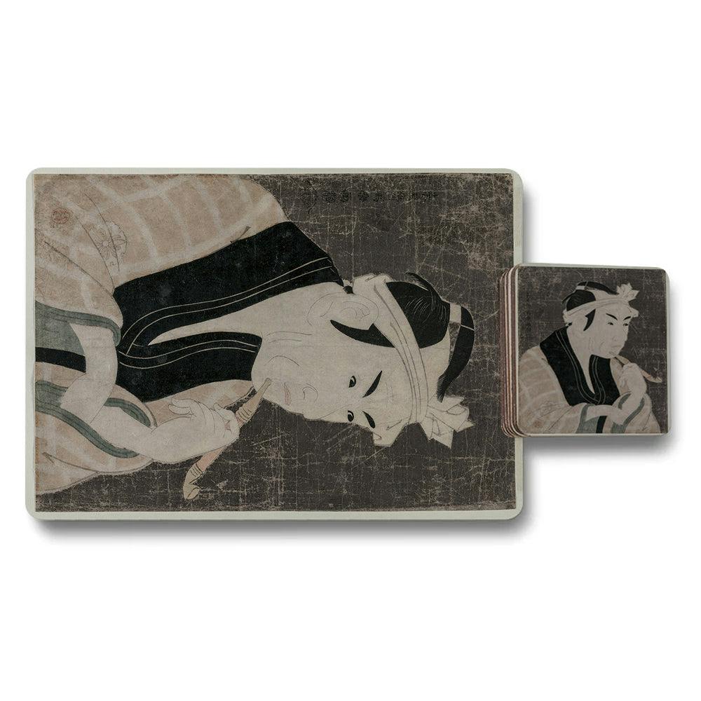 Benjamin Tate Design Set Of 12 Placemats And Coasters With Designer Artwork And Wood Backing
