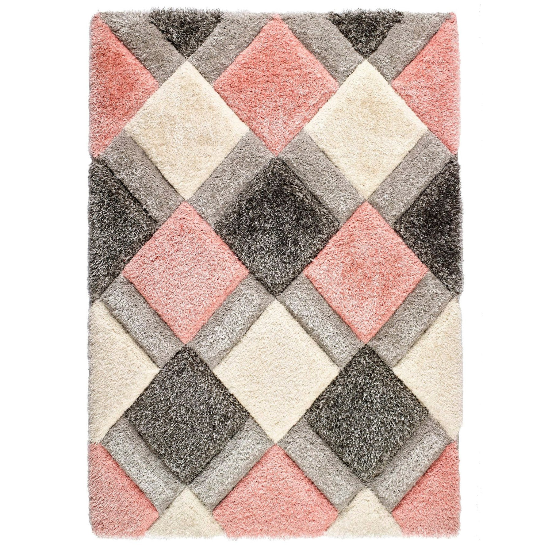 Rackhams S 3D Geo Shaggy Blush - 060X110