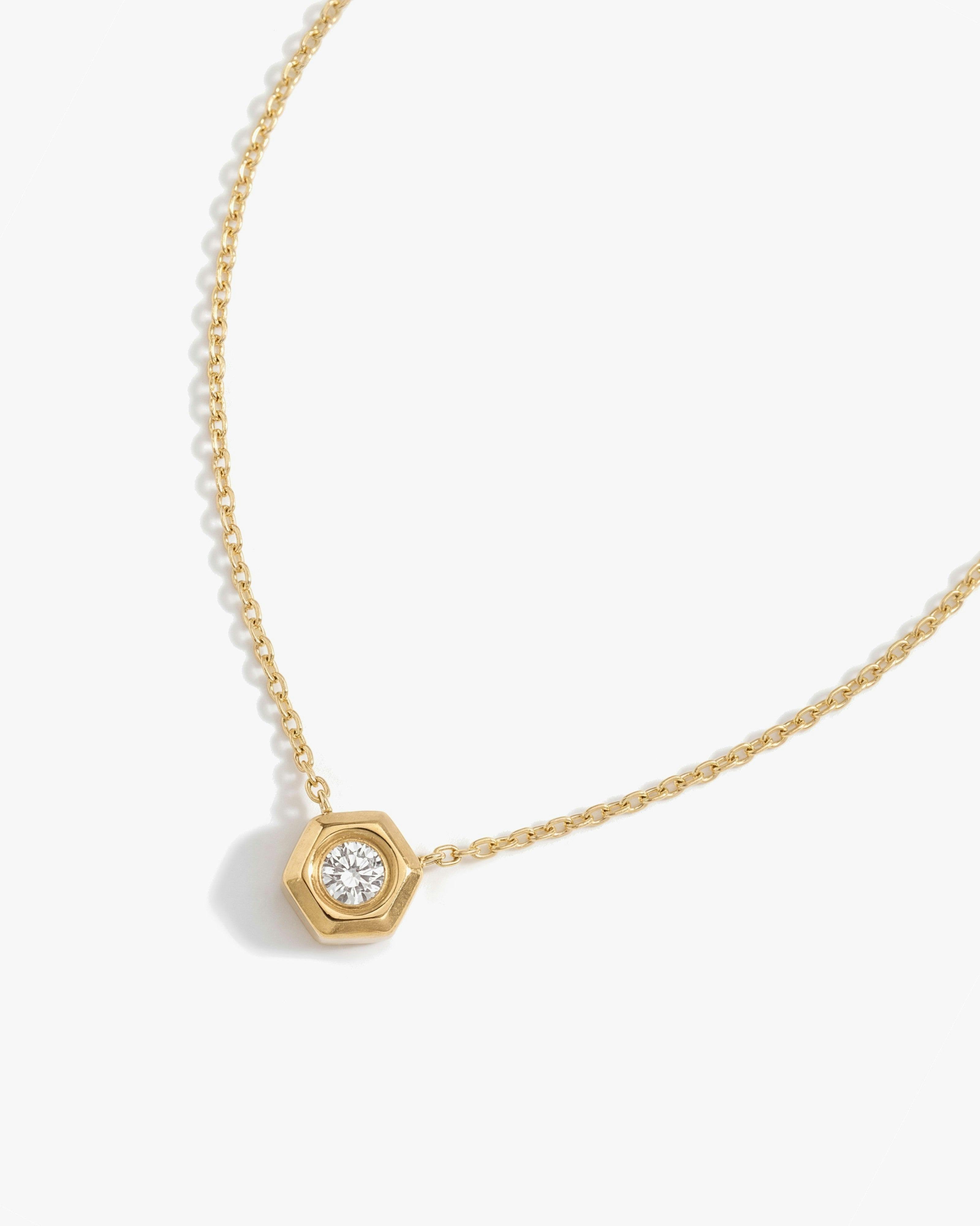 Elk & Bloom Gold 14K Solitaire Pendant Choker Necklace - No Thank You