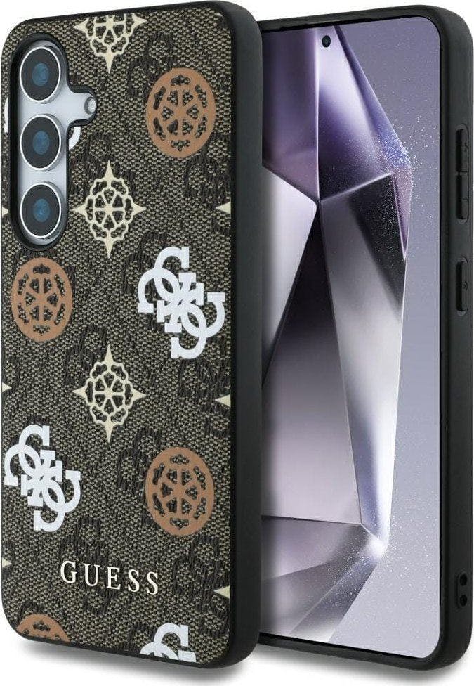 Guess Brown 4G Printed Coloured Peony Pattern Case With Magsafe For Samsung Galaxy S25 6.2" - Guhms25sp4pwpw
