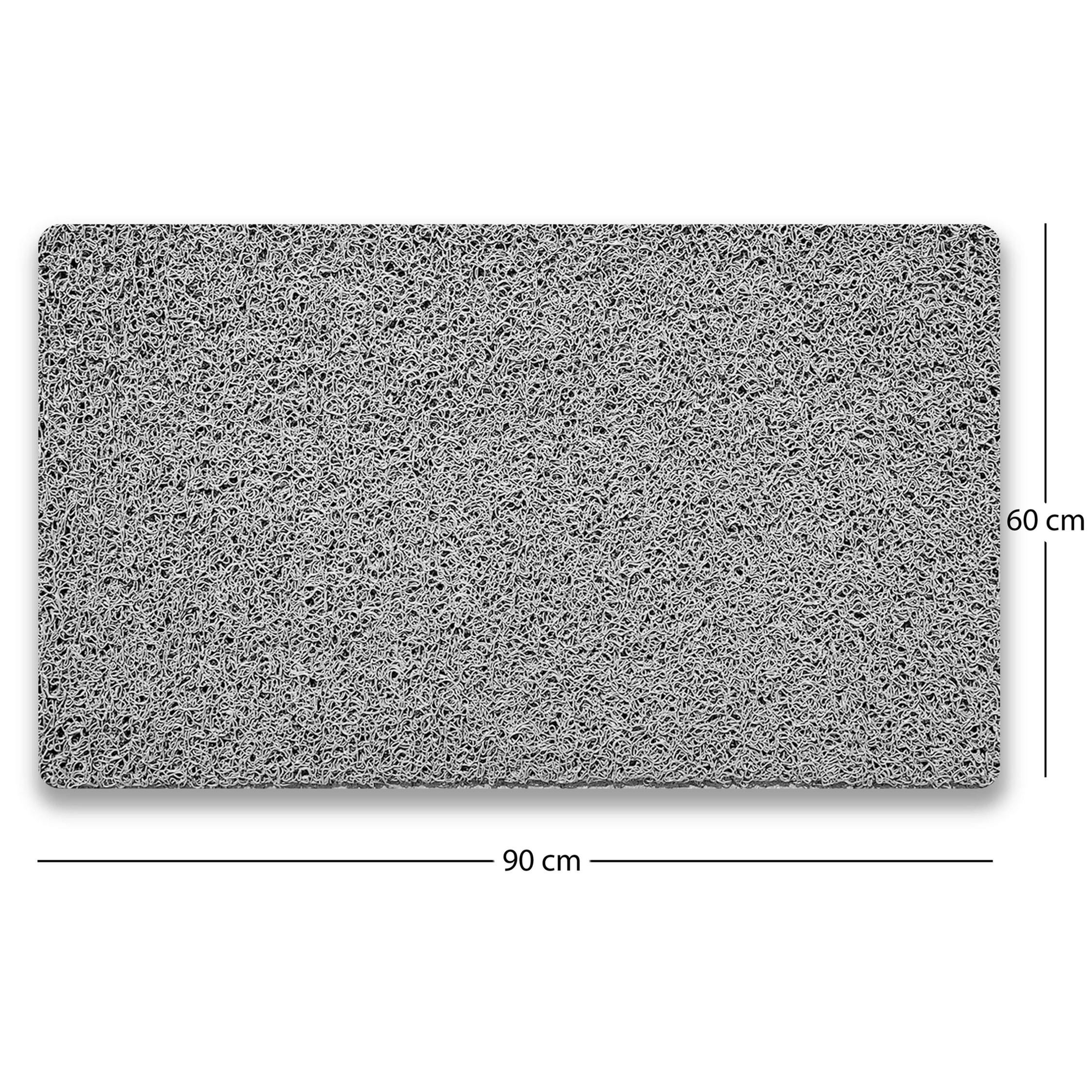 Rackhams Grey Spaghetti Anti Slip Shower/Bath Mat - Rectangular 90X60cm