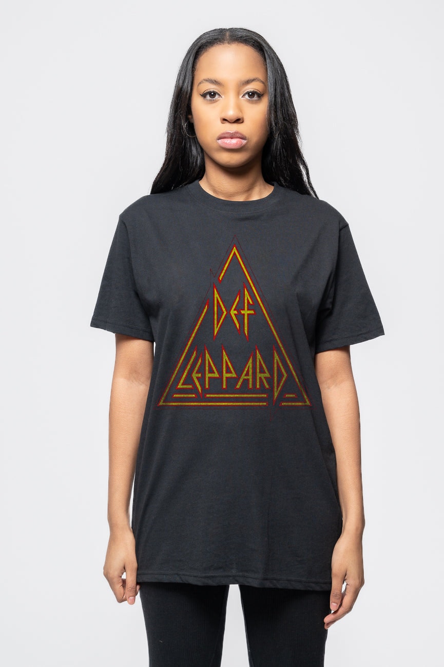 Paradiso Clothing Unisex Black Paradiso Def Leppard Triangle Band Logo T Shirt - S