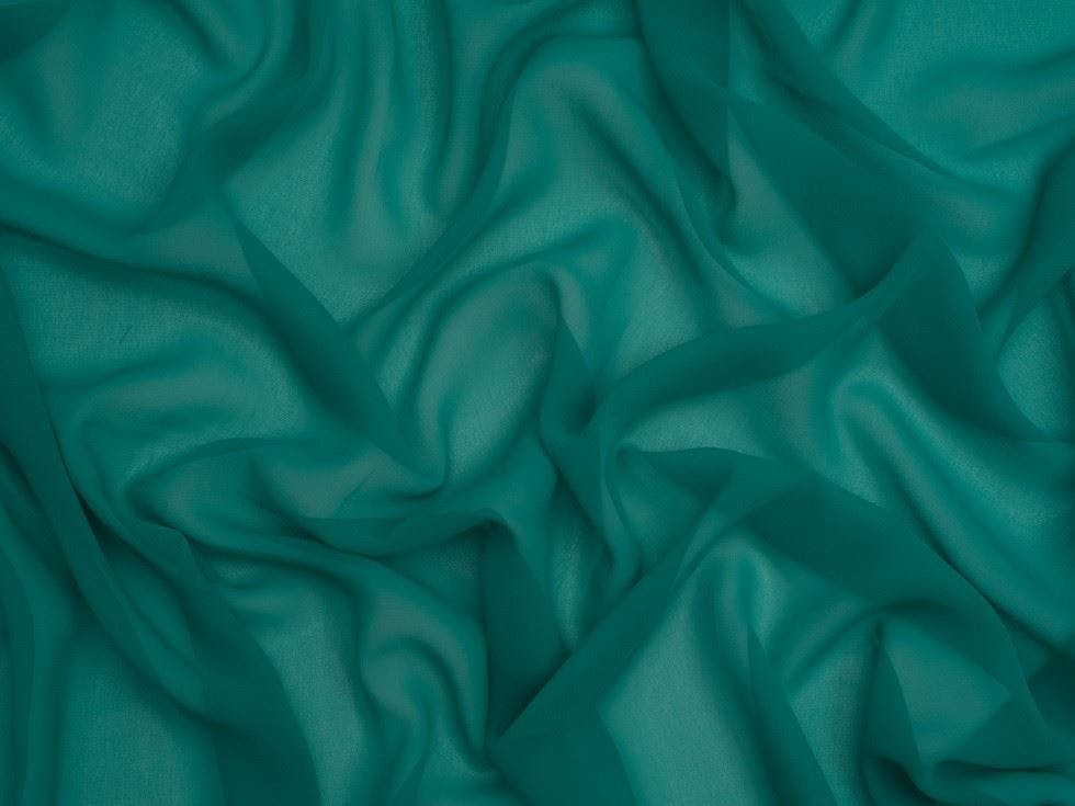 Minerva Light Core Range Sheer Chiffon Fabric - Plain Design Dressmaking Fabric, 110 Cm / 44" Wide - Per Metre - Jade