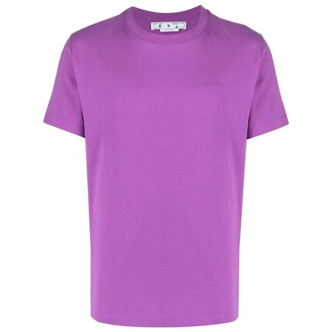 Off-White Men's White/Purple Off- Diagram Cotton Slim T-Shirt - Orchid - Xs - Orchid - 100% Cotton