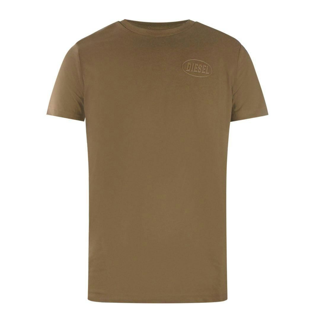 Diesel Men's Brown Monotone Cotton Logo T-Shirt - M - 100% Cotton