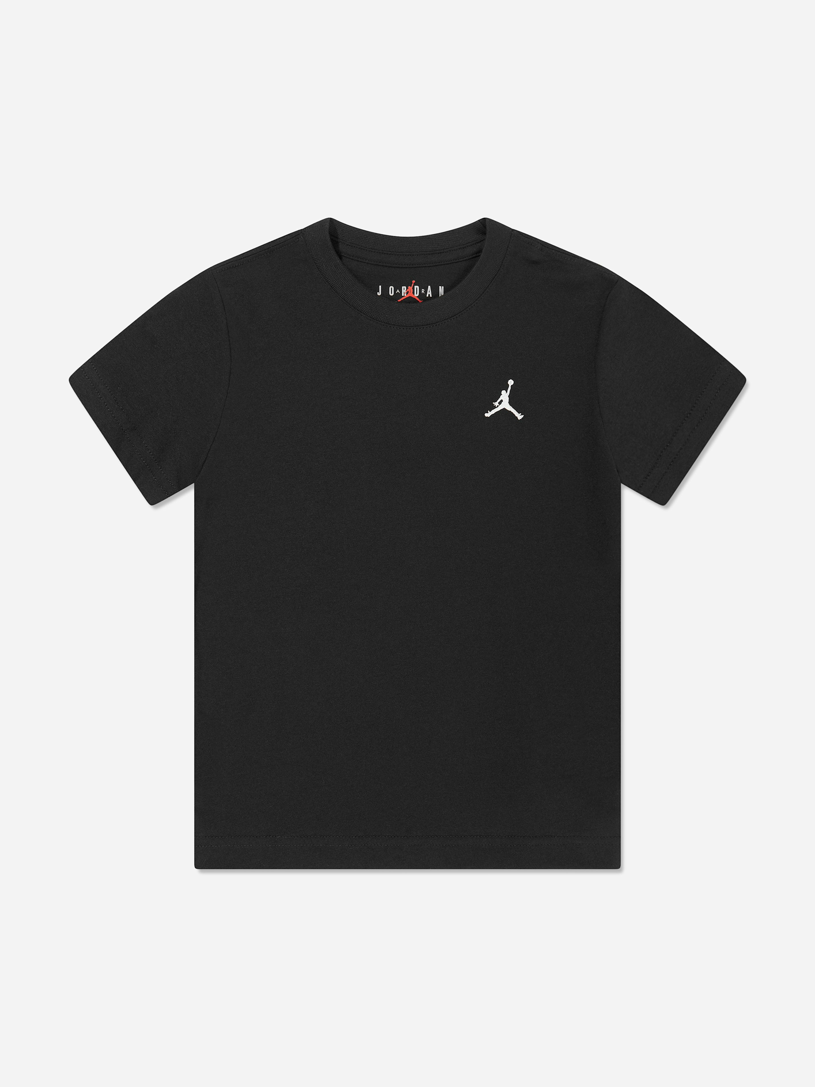 Jordan Boys Black Jumpman Air Embroidered T-Shirt In - 6 - 7 Yrs