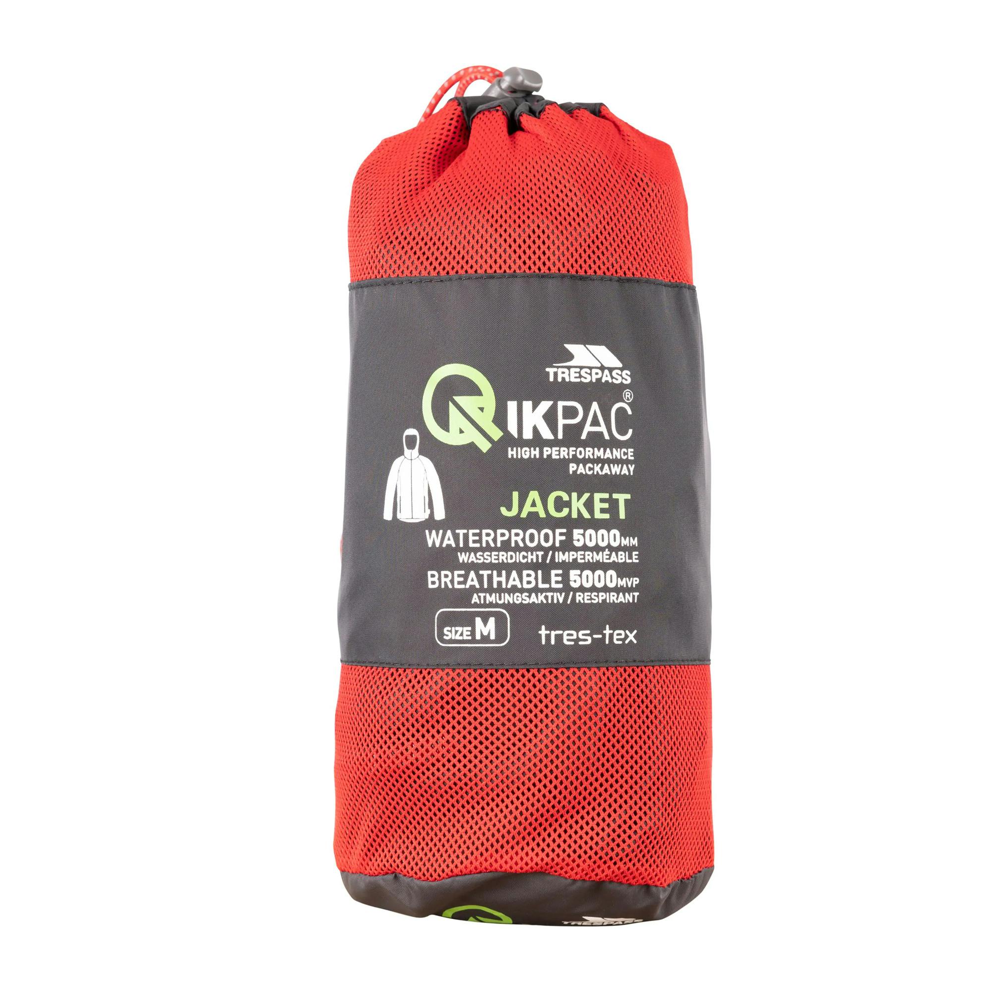 Trespass Unisex Black/Red Qikpac X Packaway Jacket - Xxs - 100% Polyester