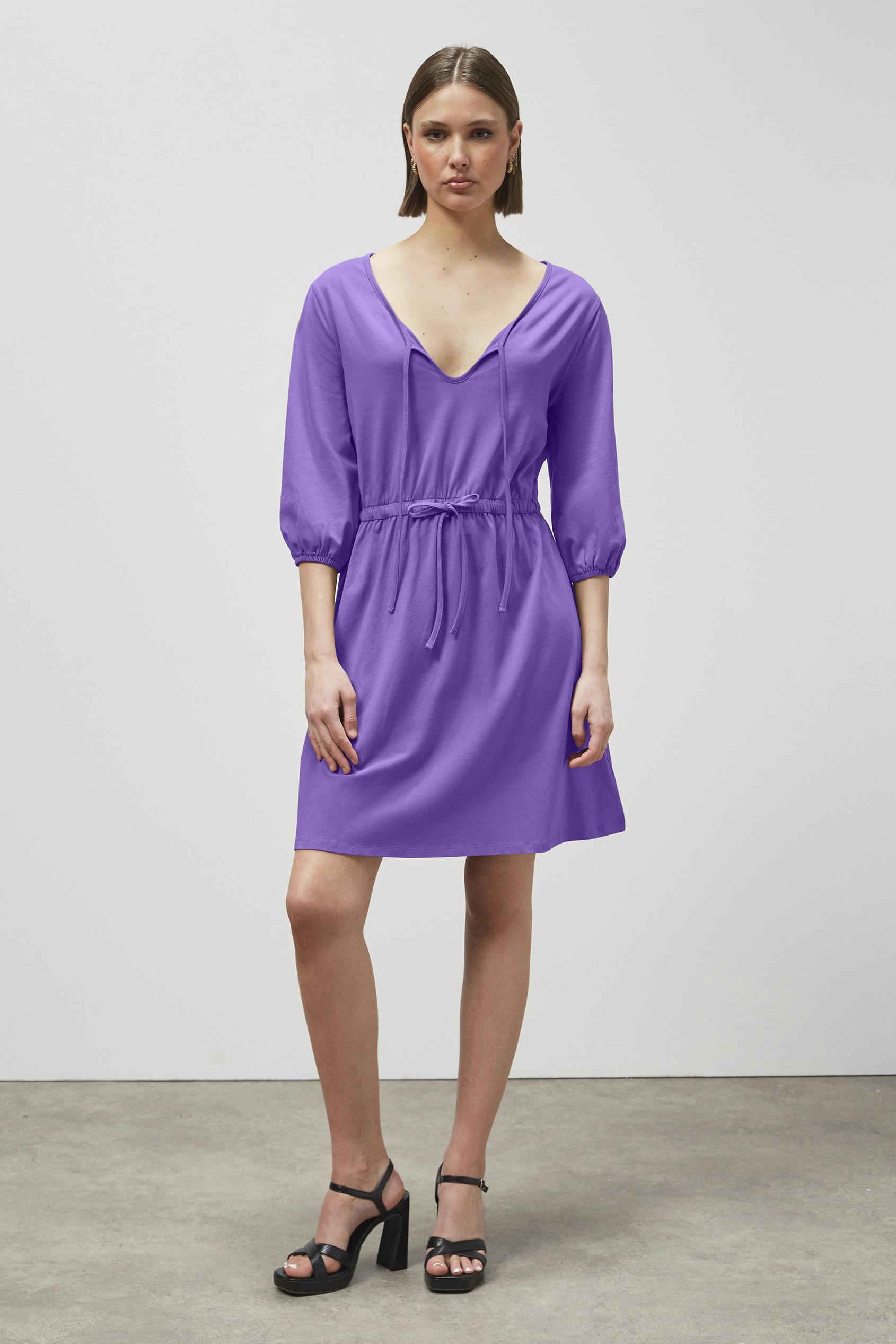 Enorsia Women's Soft Jersey Drawstring Waist Nightwear in Purple | Size: 18 - Image 2