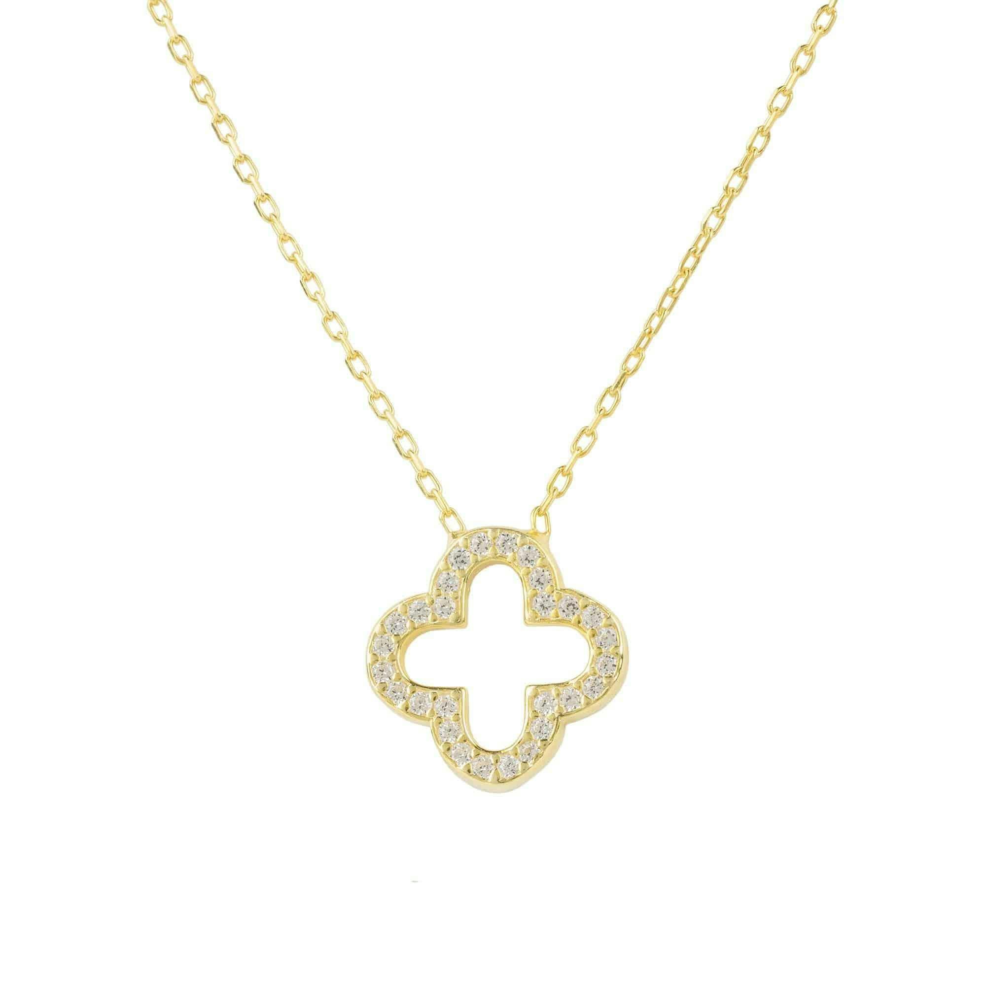 Latelita Gold Open Clover Pendant Necklace