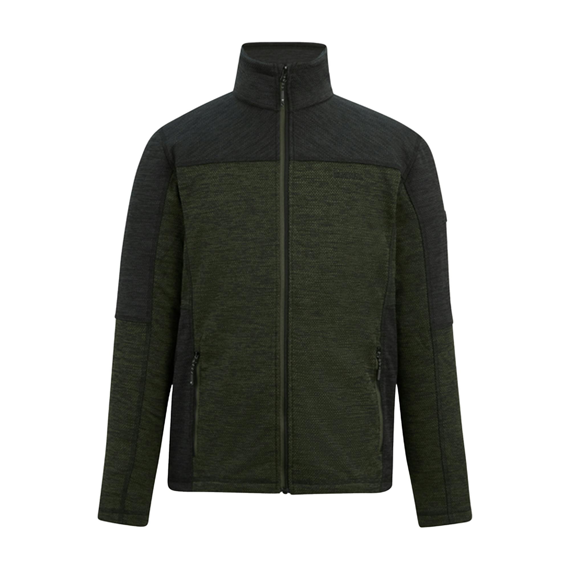 Regatta Men's Dark/Black Highton Fleece Full Zip Midlayer - Khaki/ - S - Khaki/ - 100% Mixed
