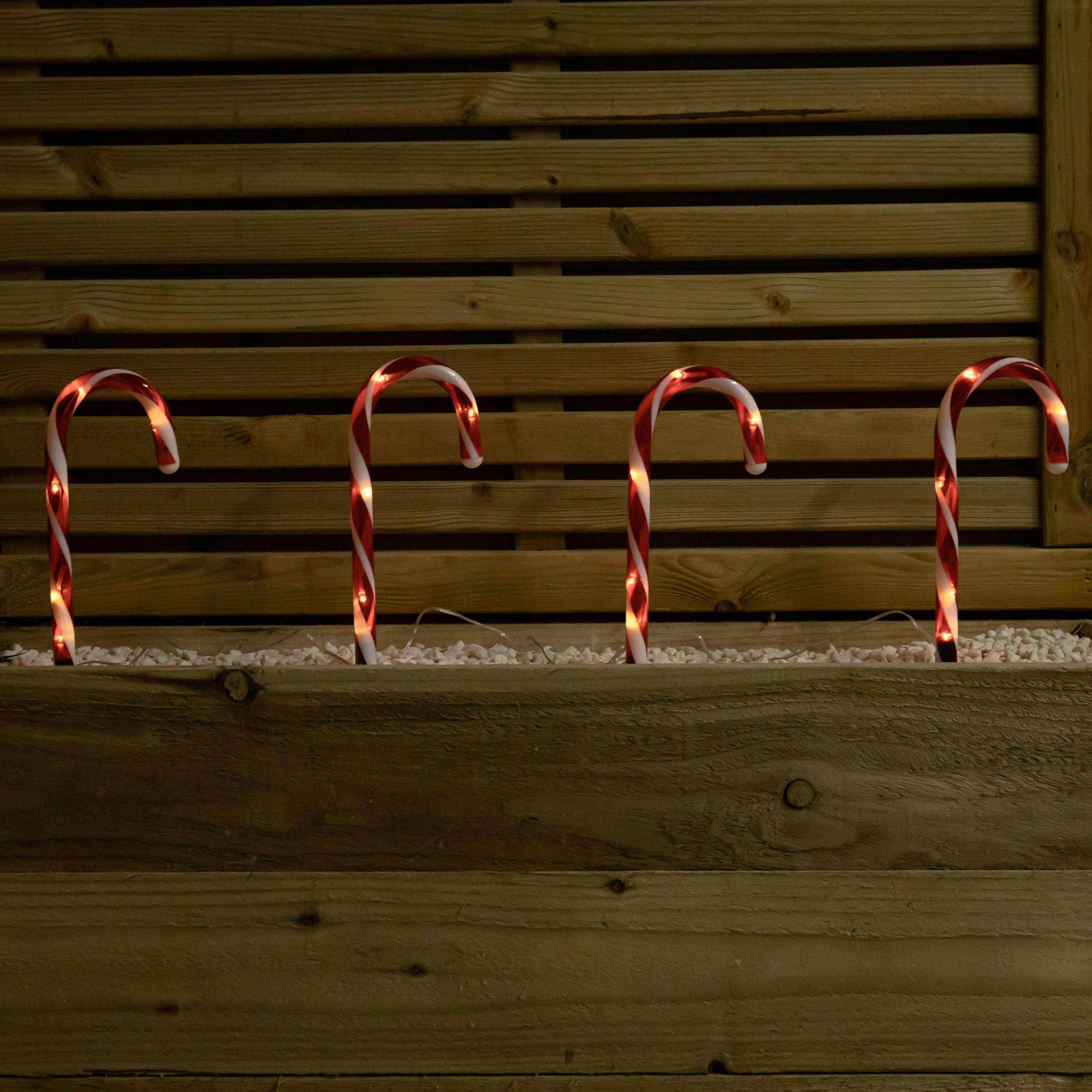 Samuel Alexander 60 Warm White Led Candy Cane Christmas Path Light 25Cm 12 Pack - Image 2
